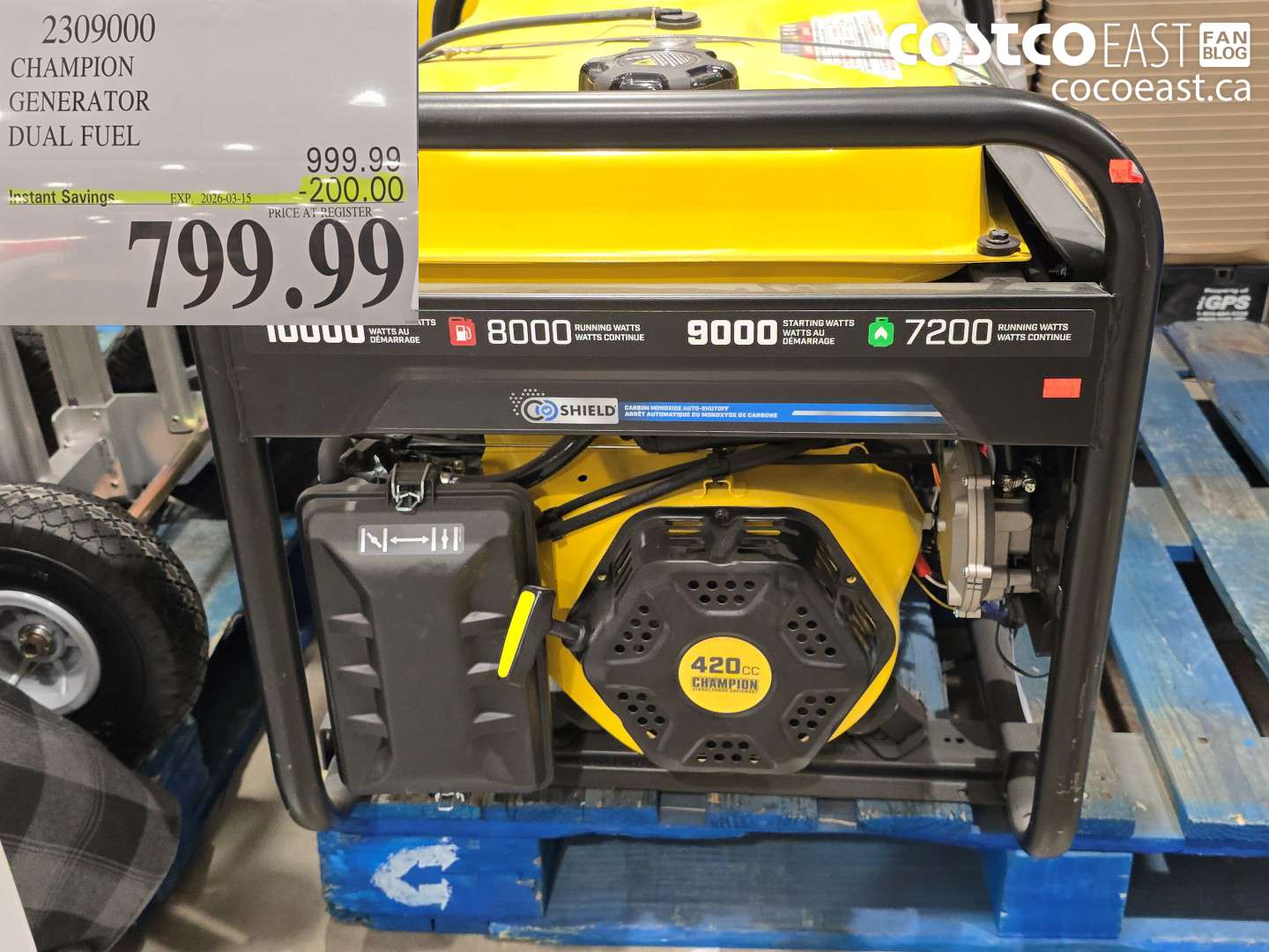 2309000 CHAMPION GENERATOR DUAL FUEL ($200.00 INSTANT SAVINGS EXPIRES ON 2026-03-15) $799.99