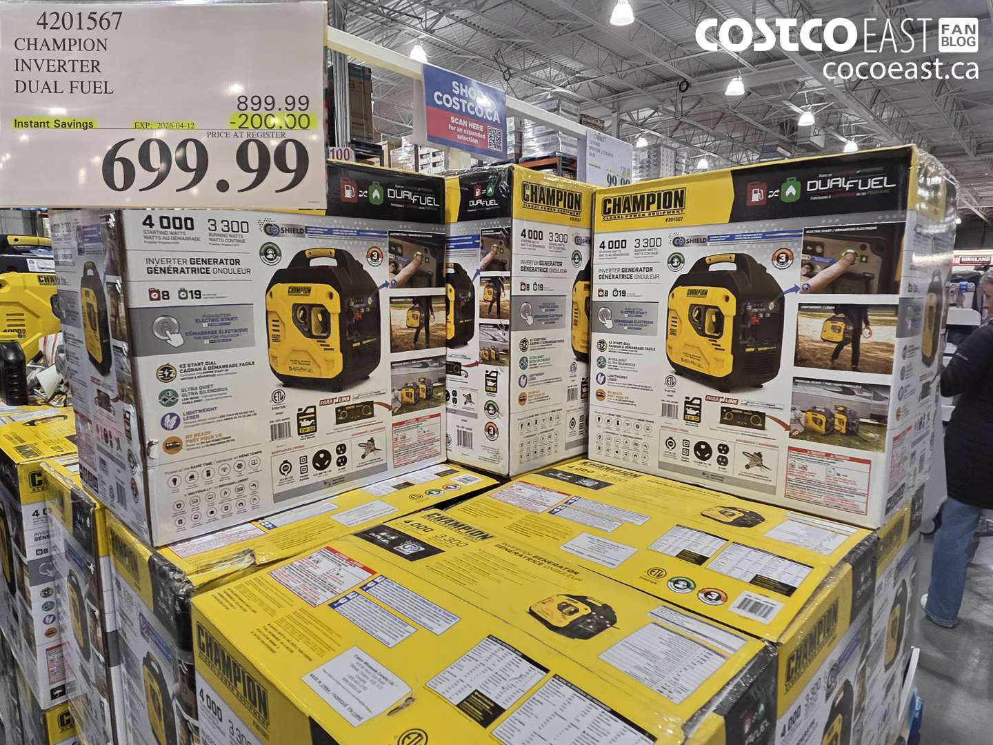 4201567 CHAMPION INVERTER DUAL FUEL ($200.00 INSTANT SAVINGS EXPIRES ON 2026-04-12) $699.99