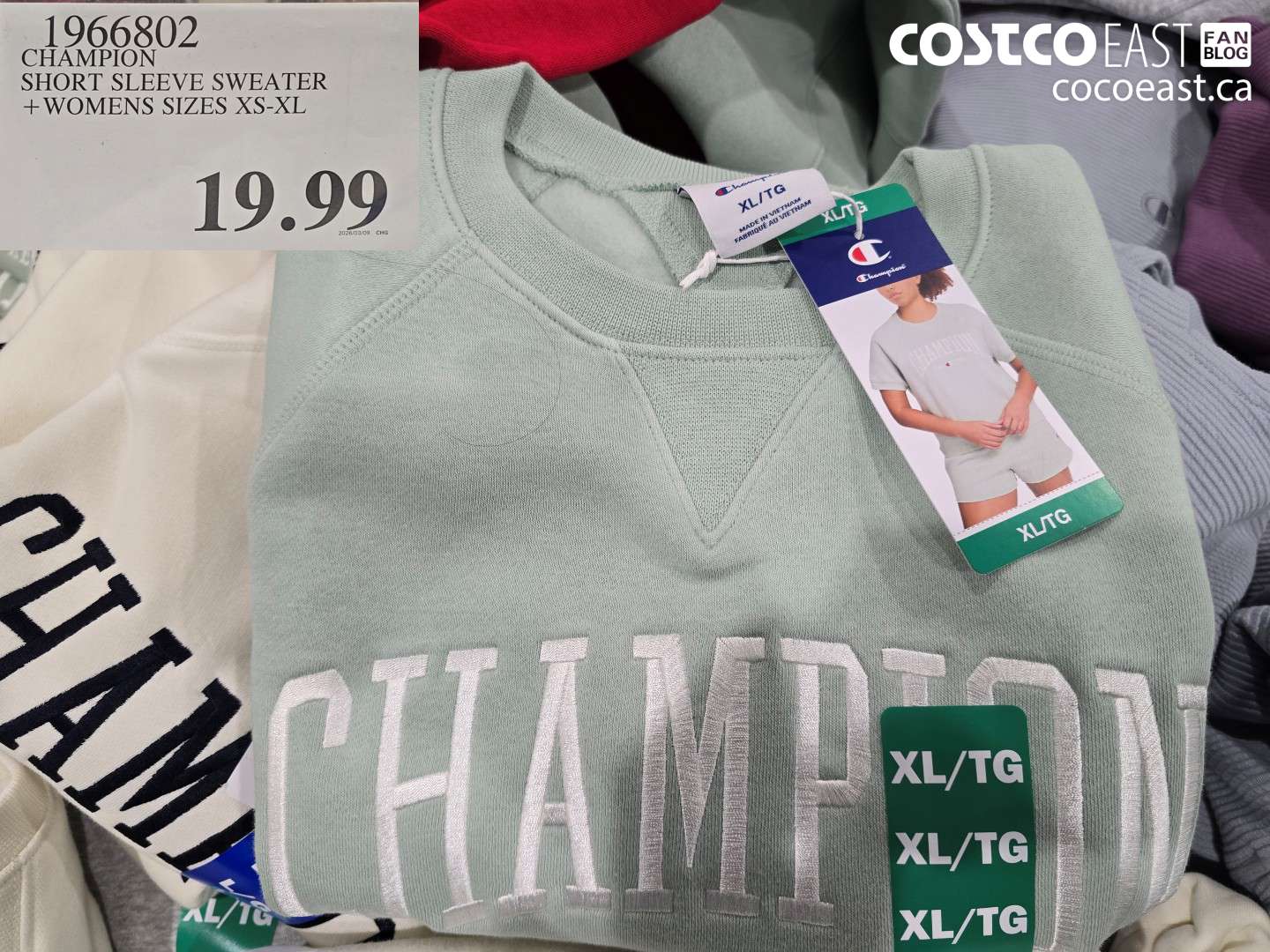 1966802 CHAMPION SHORT SLEEVE SWEATER + WOMENS SIZES XS-XL $19.99