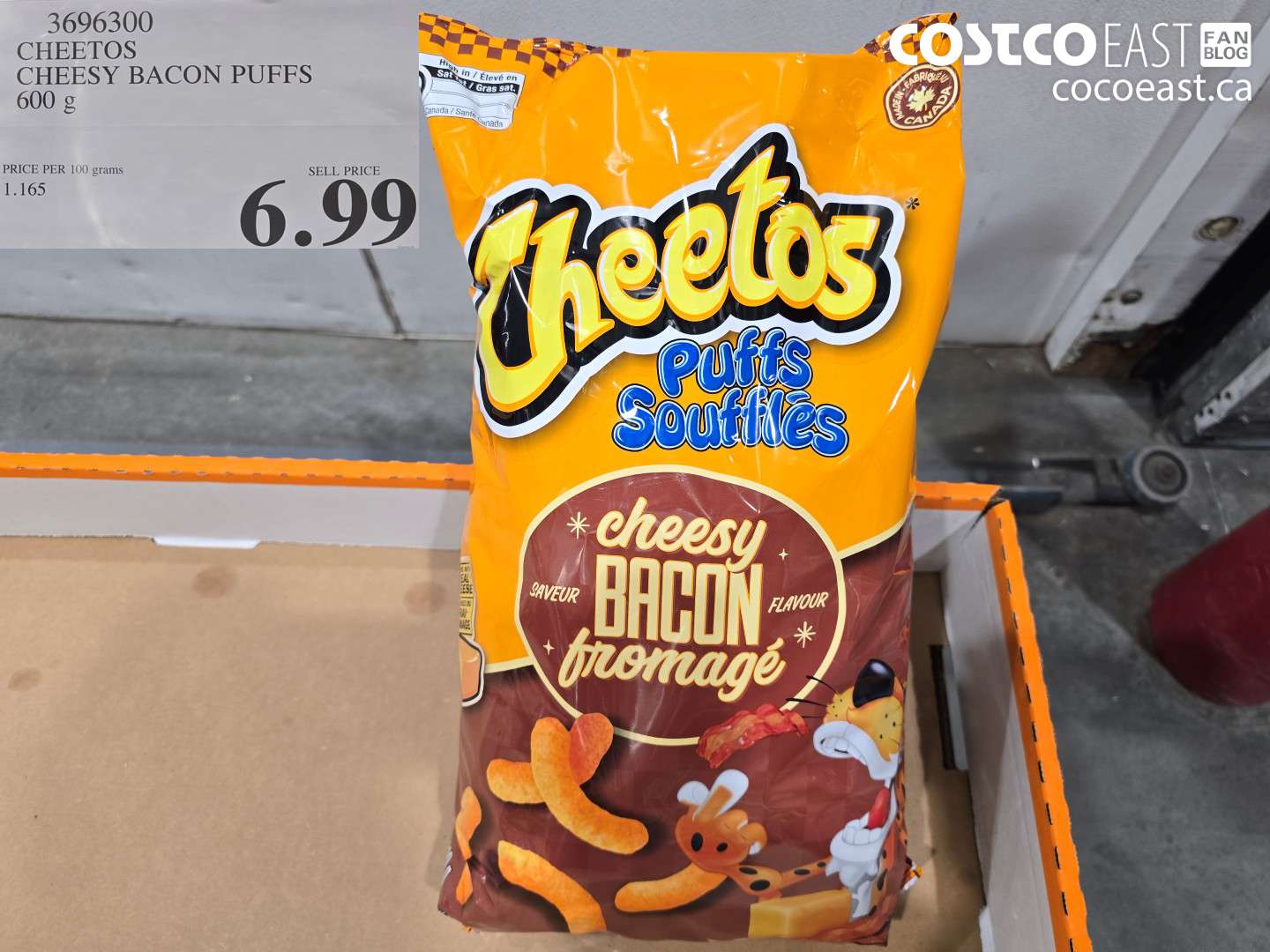 3696300 CHEETOS CHEESY BACON PUFFS 600 G $6.99
