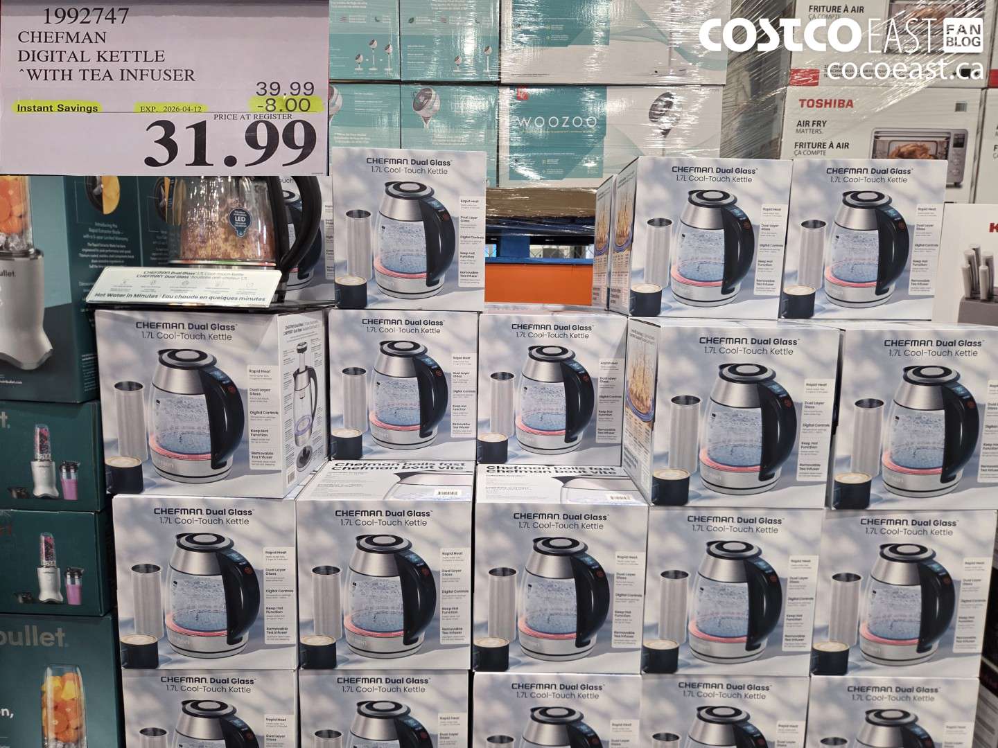 1992747 CHEFMAN DIGITAL KETTLE WITH TEA INFUSER ($8.00 INSTANT SAVINGS EXPIRES ON 2026-04-12) $31.99