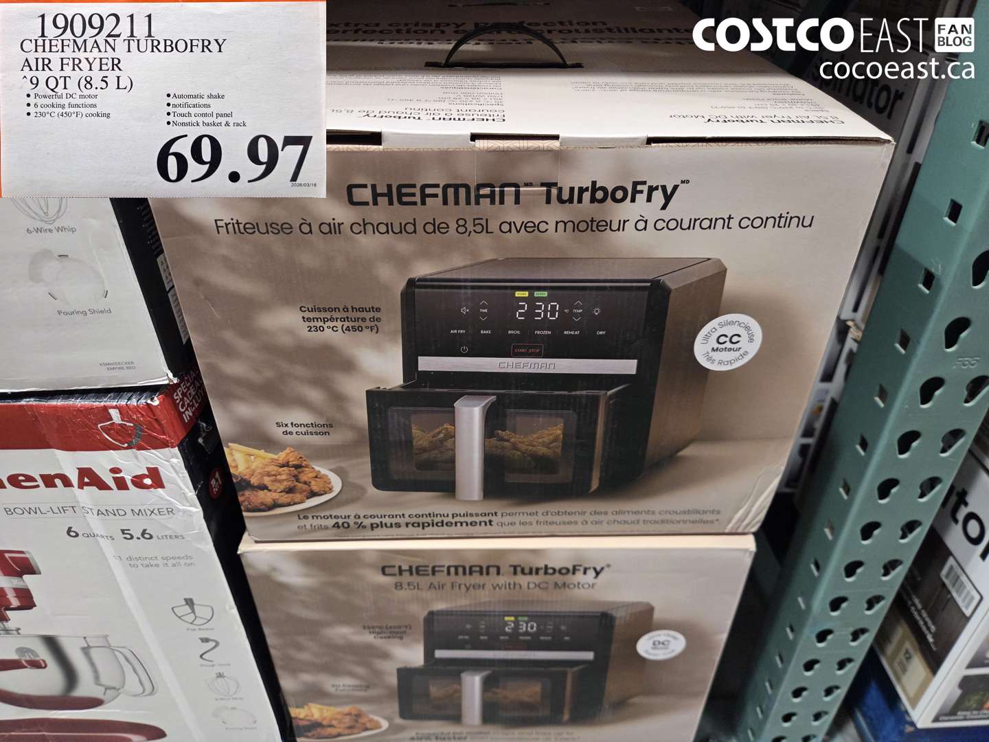 19092111 CHEFMAN TURBOFRY AIR FRYER 9 QT (8.5 L) $69.97