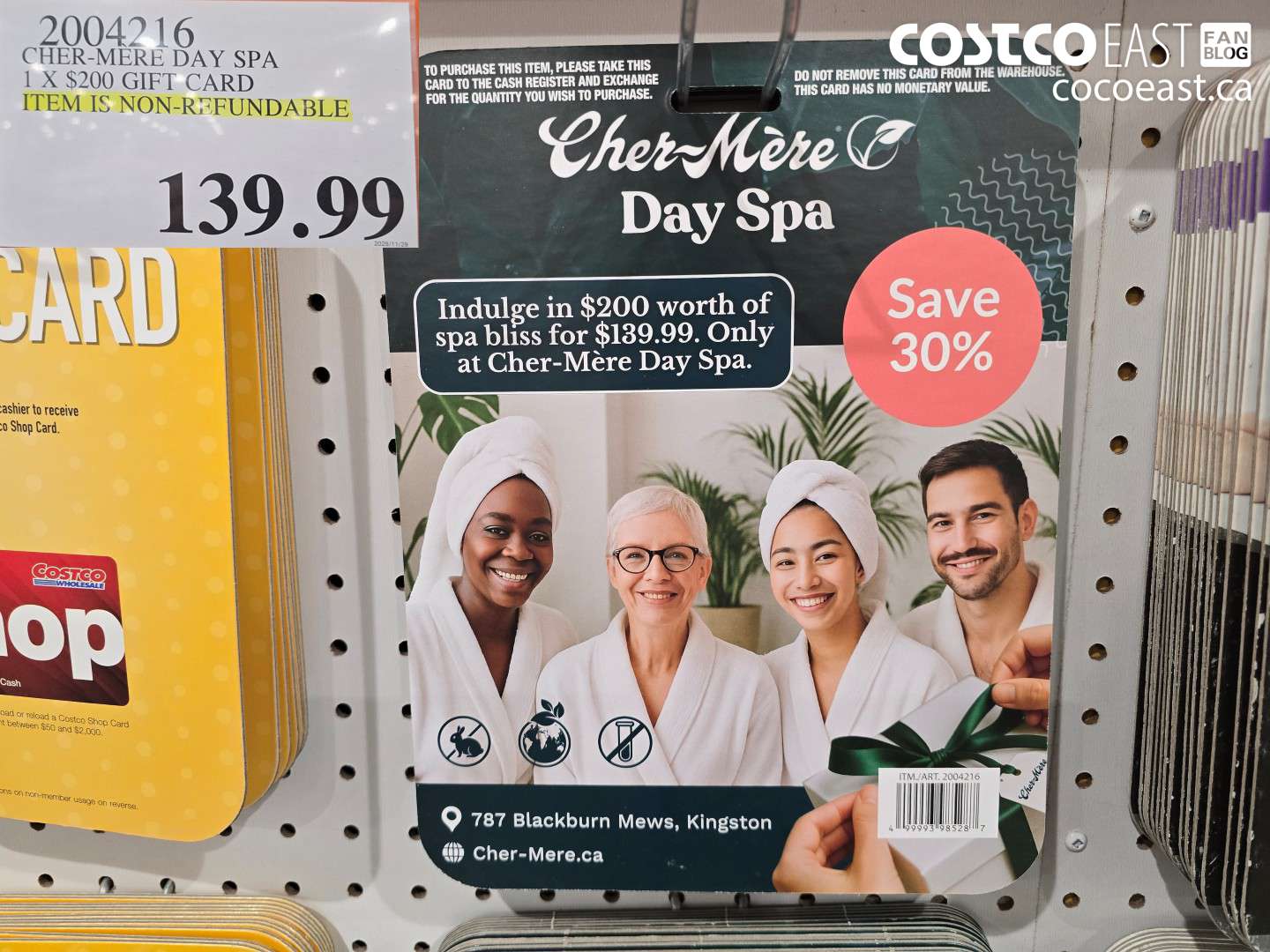 2004216 CHER-MERE DAY SPA 1 X $200 GIFT CARD $139.99