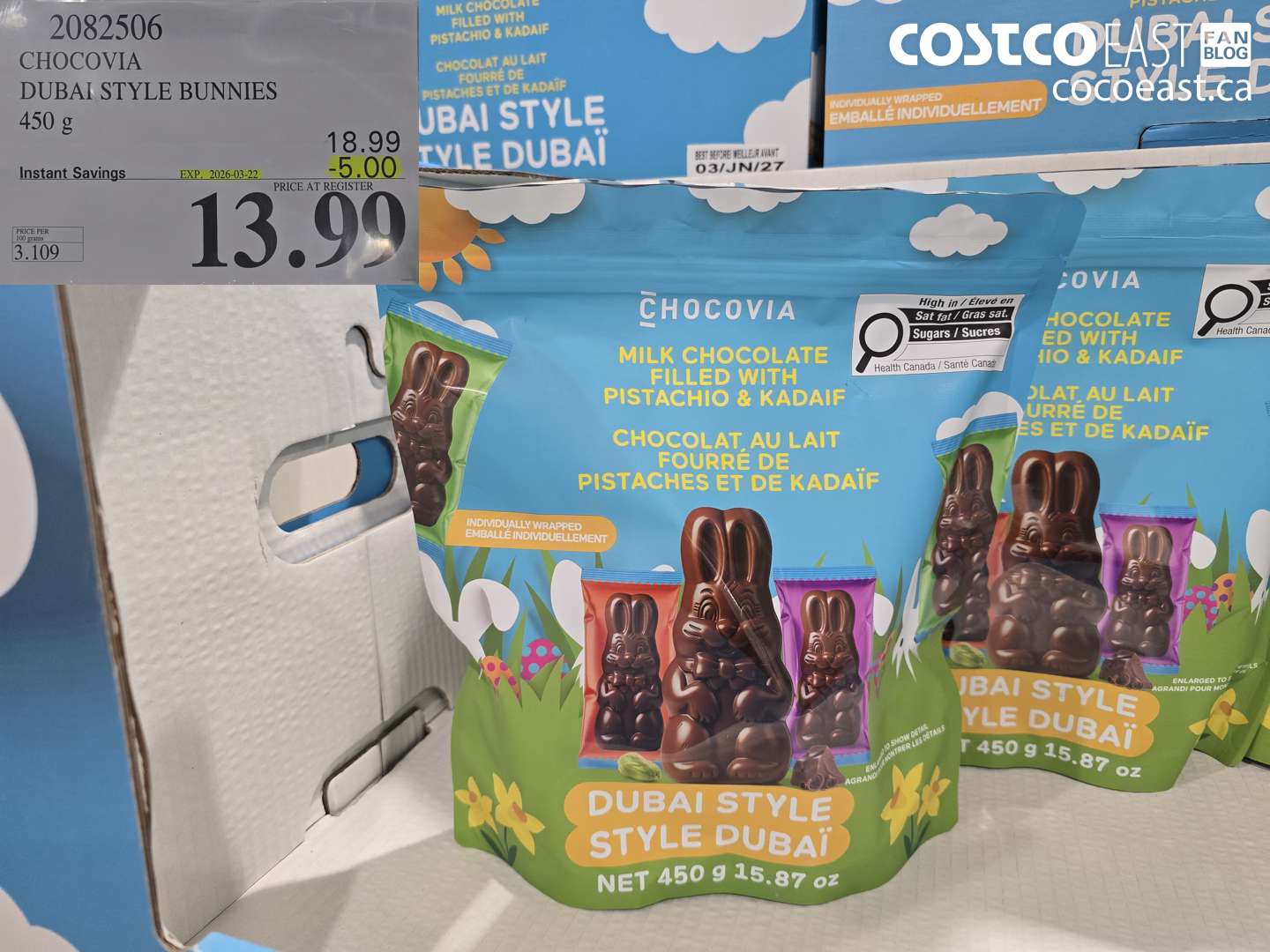 2082506 CHOCOVIA DUBAI STYLE BUNNIES 450 G ($5.00 INSTANT SAVINGS EXPIRES ON 2026-03-22) $13.99