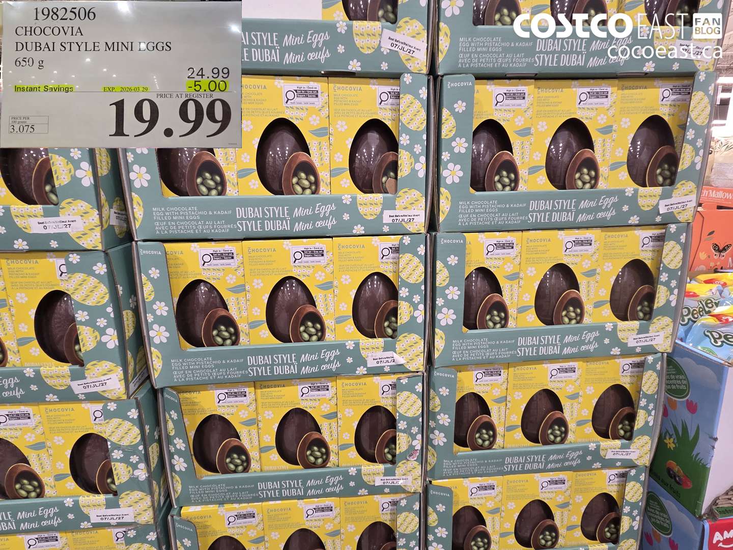 1982506 CHOCOVIA DUBAI STYLE MINI EGGS 650 G ($5.00 INSTANT SAVINGS EXPIRES ON 2026-03-29) $19.99