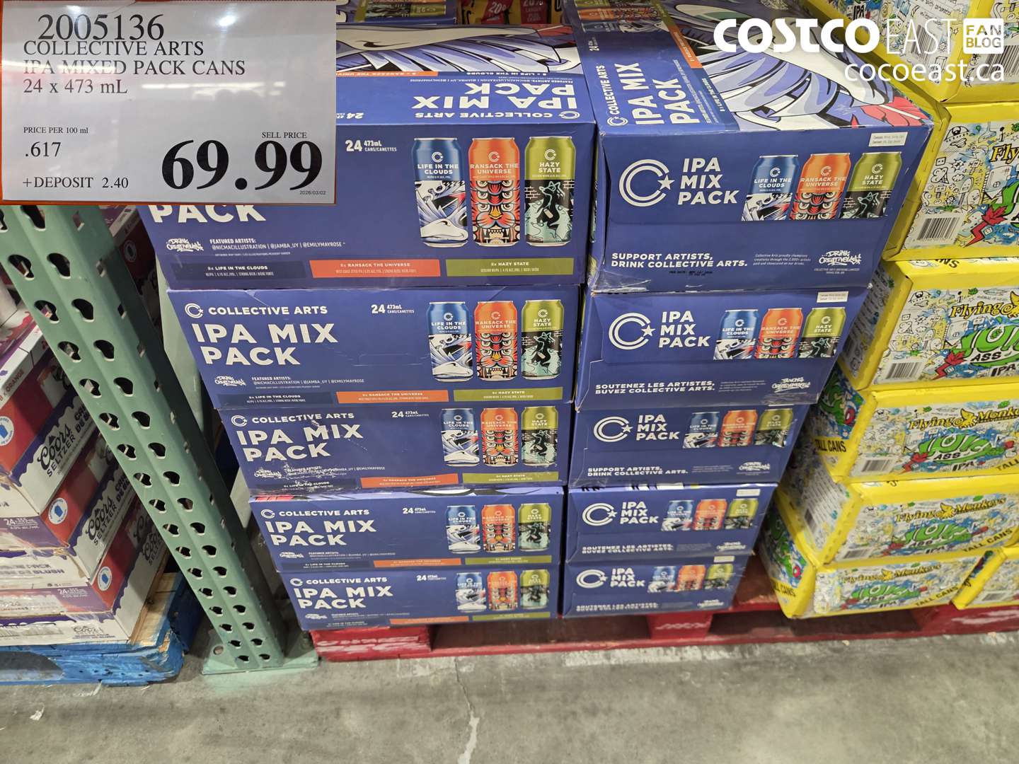 2005136 COLLECTIVE ARTS IPA MIXED PACK CANS 24 X 473 ML $69.99