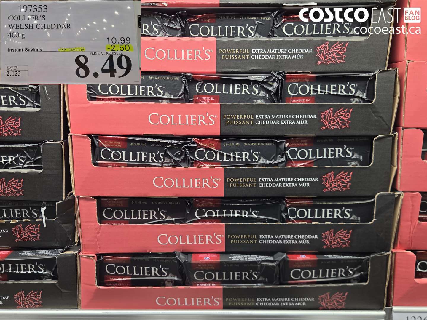 197353 COLLIER'S WELSH CHEDDAR ($2.50 INSTANT SAVINGS EXPIRES ON 2026-04-05) $8.49