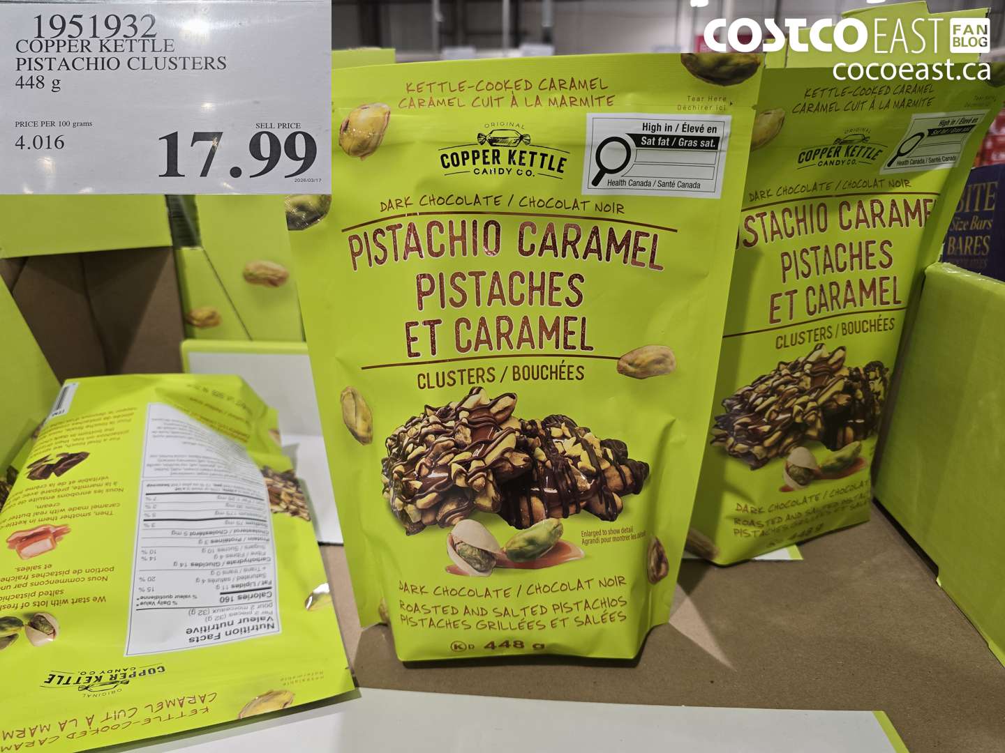 1951932 COPPER KETTLE PISTACHIO CLUSTERS 448 G $17.99