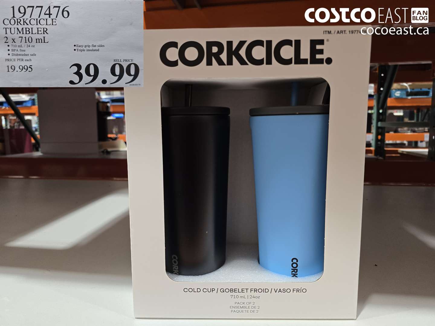 1977476 CORKCICLE TUMBLER 2 X 710 ML $39.99