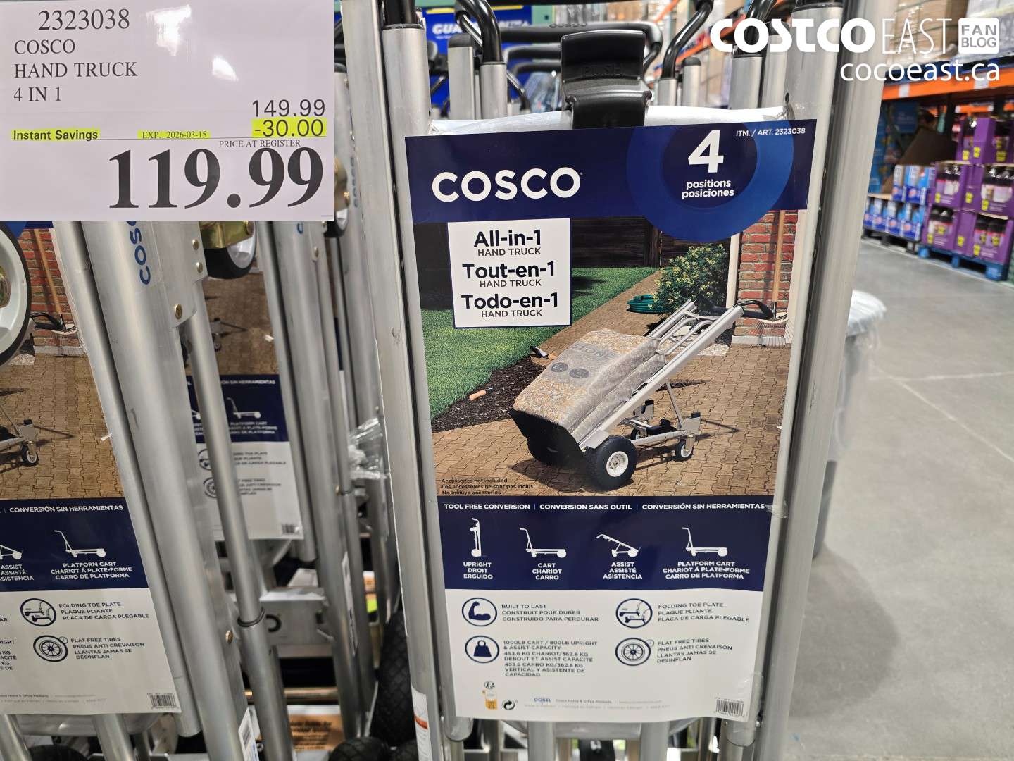 2323038 COSCO HAND TRUCK 4 IN 1 ($30.00 INSTANT SAVINGS EXPIRES ON 2026-03-15) $119.99