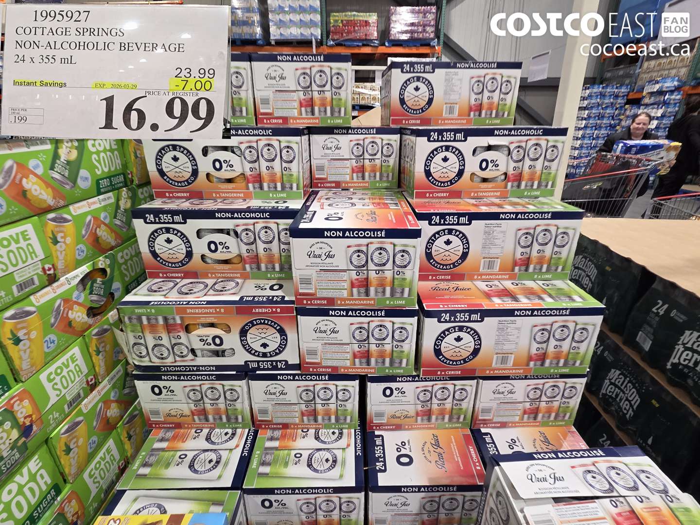 1995927 COTTAGE SPRINGS NON-ALCOHOLIC BEVERAGE 24 X 355 ML ($7.00 INSTANT SAVINGS EXPIRES ON 2026-03-29) $16.99