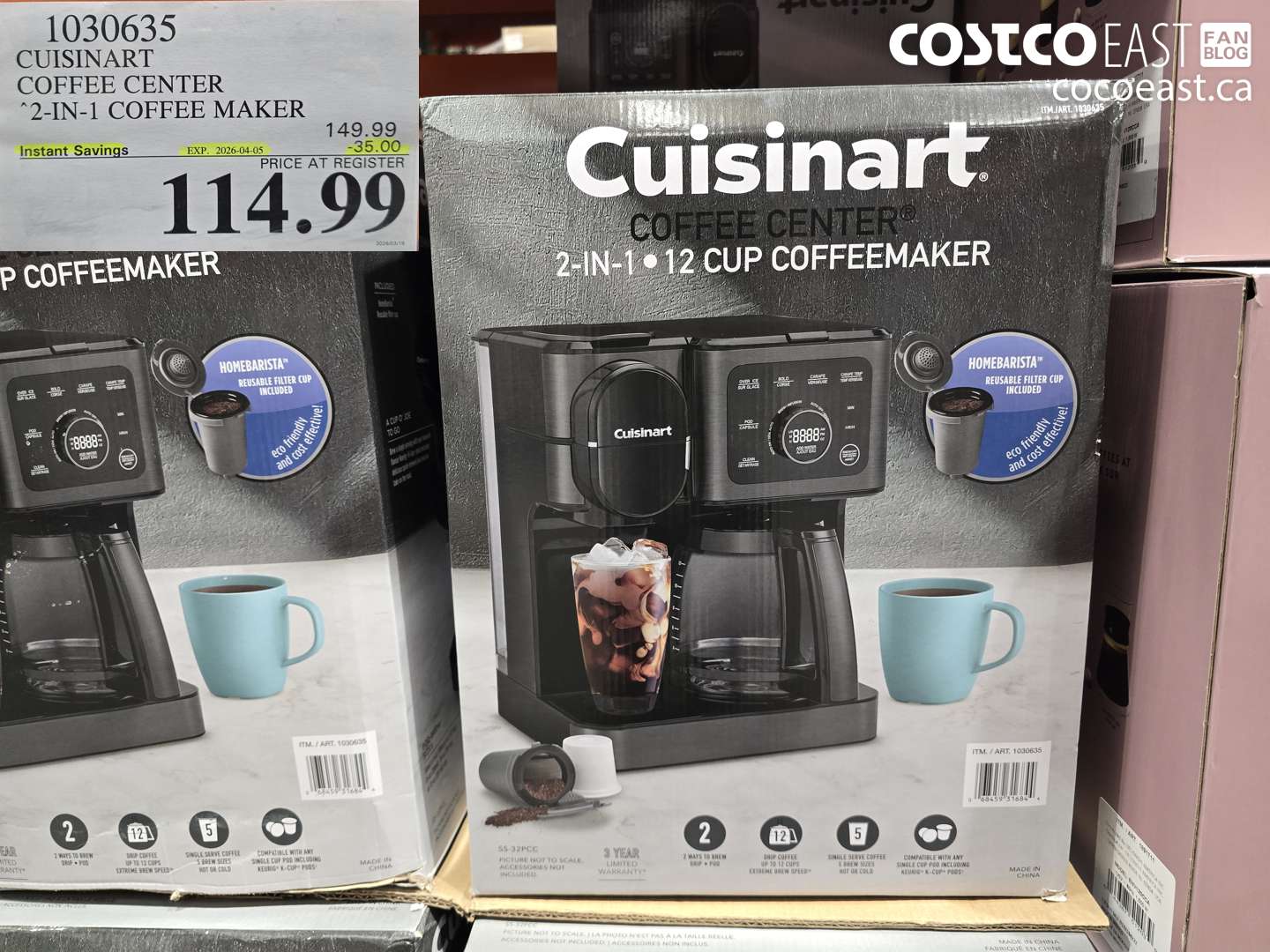 1030635 CUISINART COFFEE CENTER 2-IN-1 COFFEE MAKER ($35.00 INSTANT SAVINGS EXPIRES ON 2026-04-05) $114.99