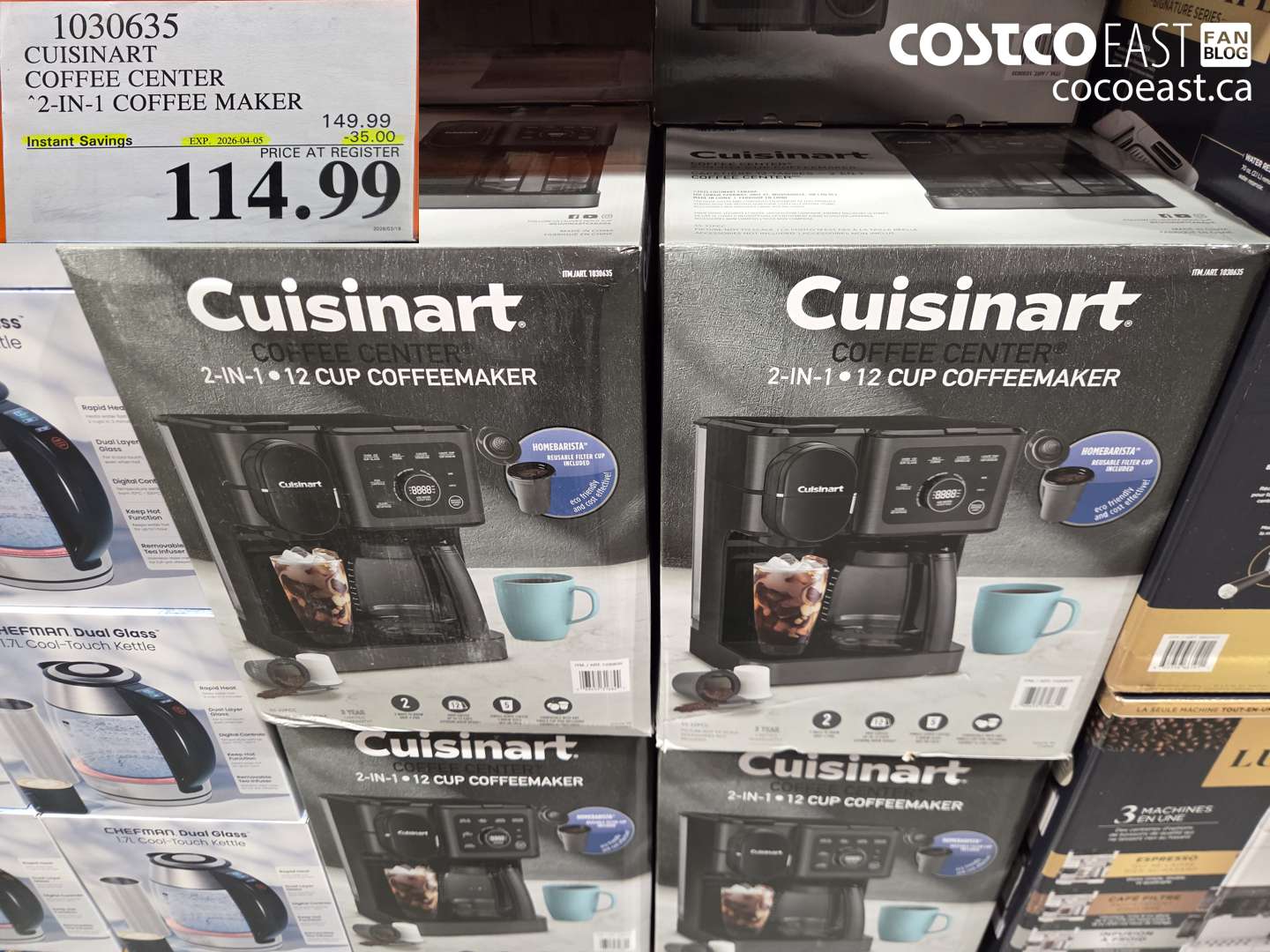 1030635 CUISINART COFFEE CENTER 2-IN-1 COFFEE MAKER ($35.00 INSTANT SAVINGS EXPIRES ON 2026-04-05) $114.99