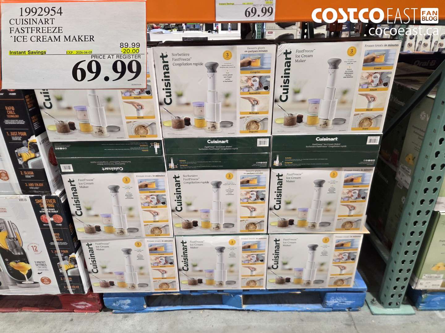 1992954 CUISINART FASTFREEZE ICE CREAM MAKER ($20.00 INSTANT SAVINGS EXPIRES ON 2026-04-05) $69.99