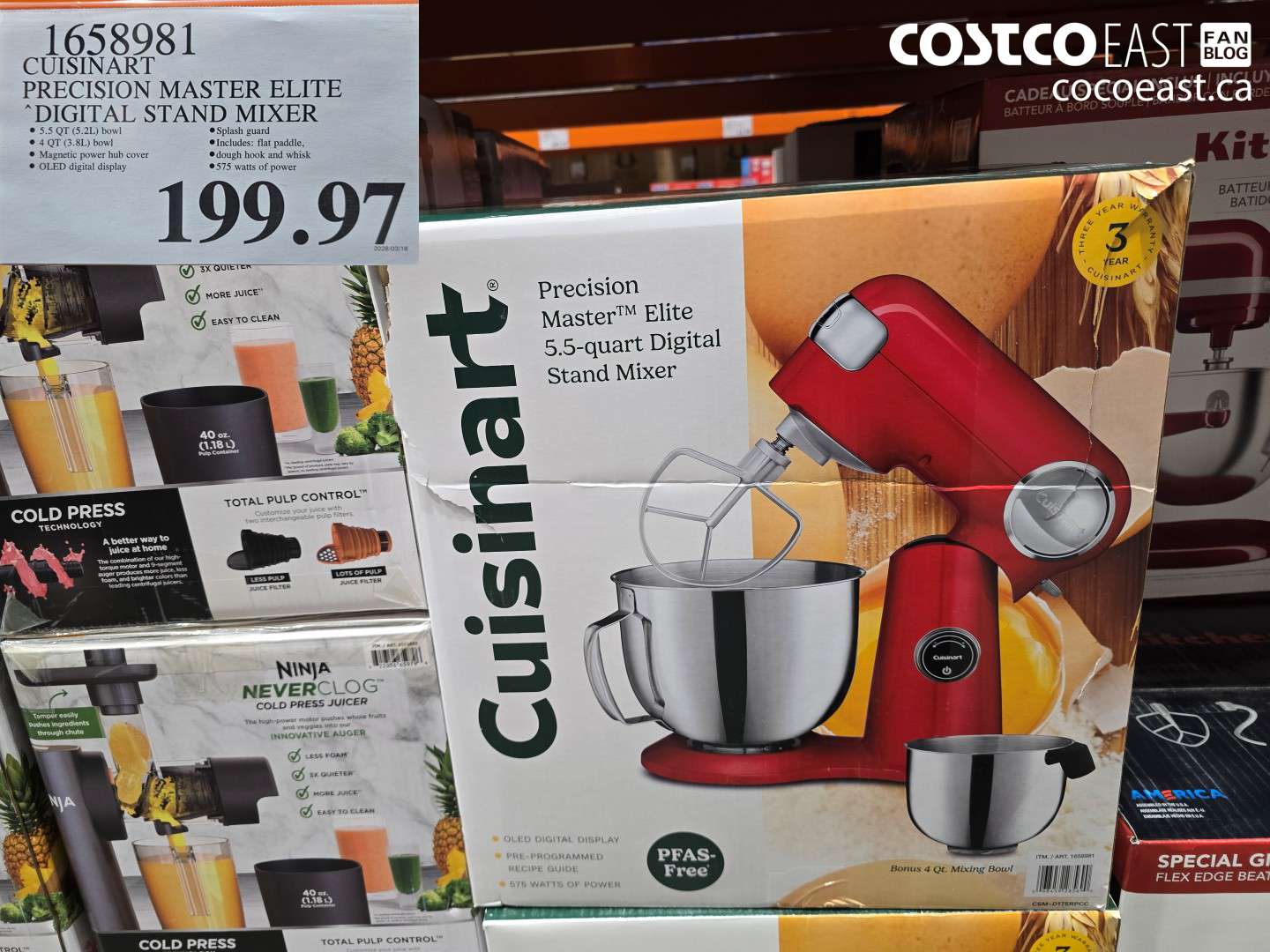 1658981 CUISINART PRECISION MASTER ELITE DIGITAL STAND MIXER $199.97
