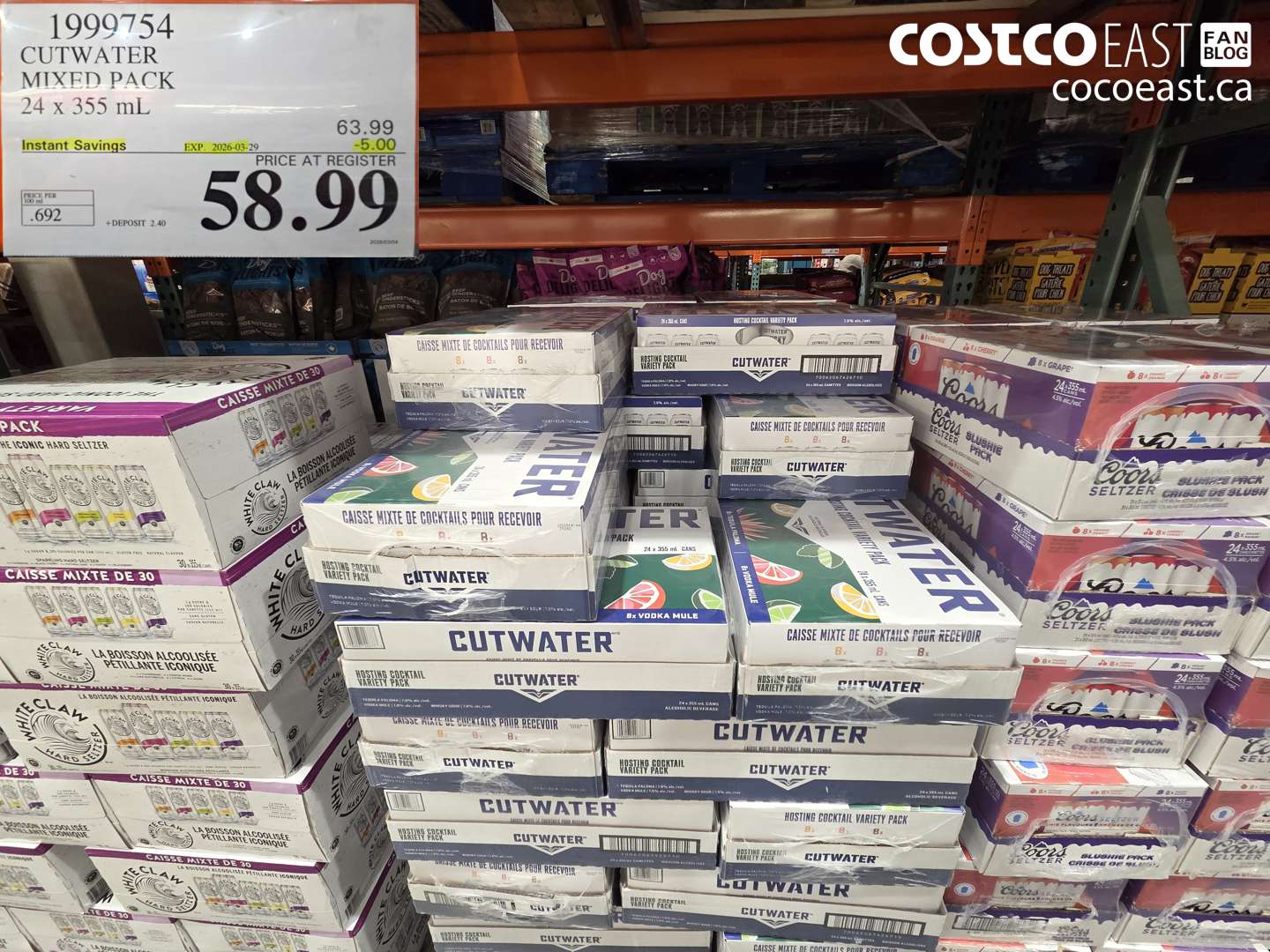 1999754 CUTWATER MIXED PACK 24 X 355 ML ($5.00 INSTANT SAVINGS EXPIRES ON 2026-03-29) $58.99