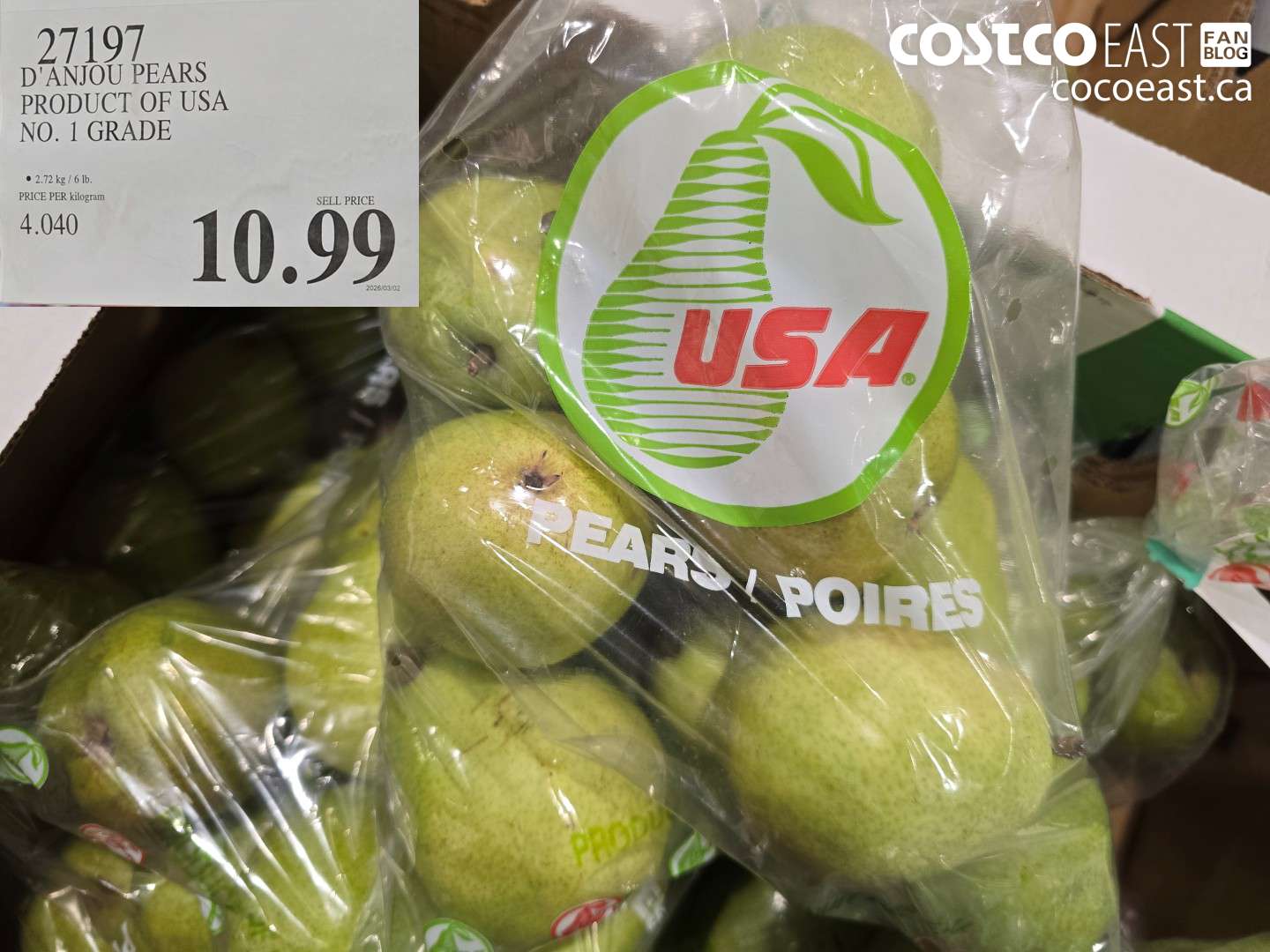 27197 D'ANJOU PEARS PRODUCT OF USA NO.1 GRADE $10.99