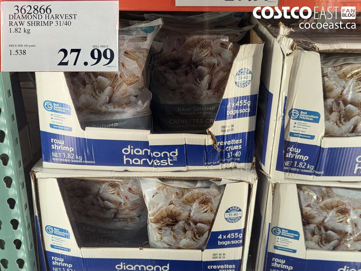 362866 DIAMOND HARVEST RAW SHRIMP 31/40 $27.99