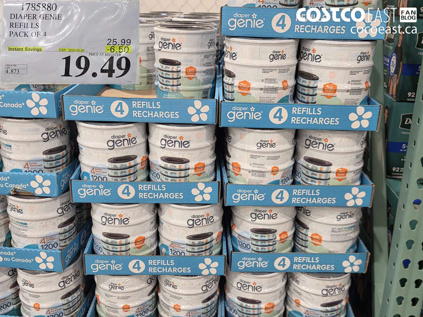 17835880 DIAPER GENIE REFILLS PACK OF 4 ($6.50 INSTANT SAVINGS EXPIRES ON 2026-03-29) $19.49
