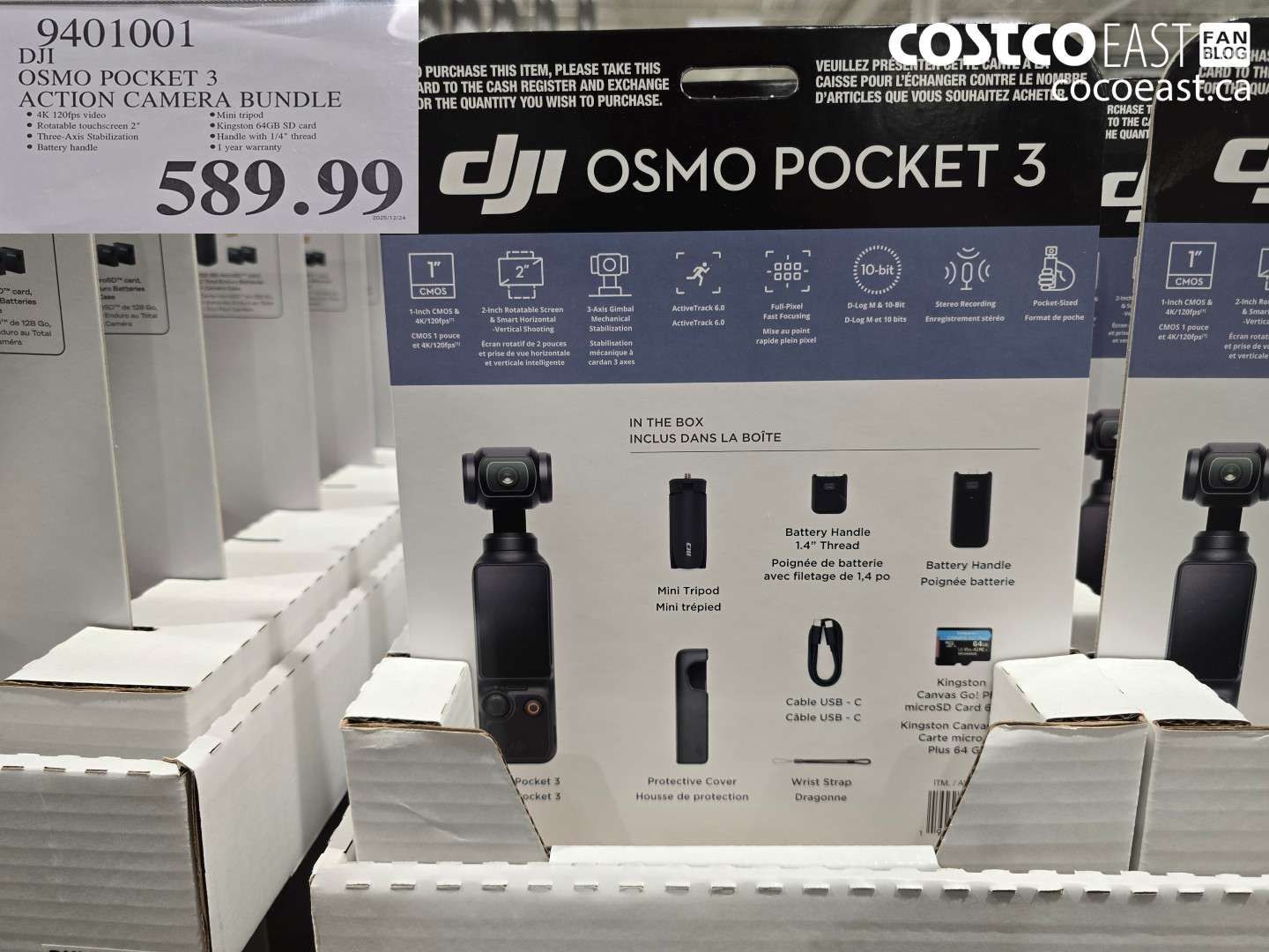 9401001 DJI OSMO POCKET 3 ACTION CAMERA BUNDLE $589.99