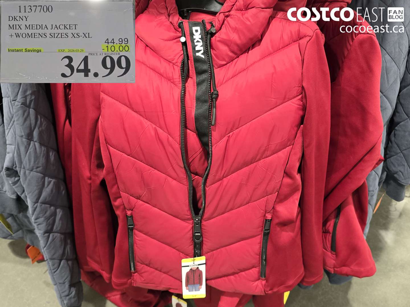 1137700 DKNY MIX MEDIA JACKET +WOMENS SIZES XS-XL ($10.00 INSTANT SAVINGS EXPIRES ON 2026-03-29) $34.99