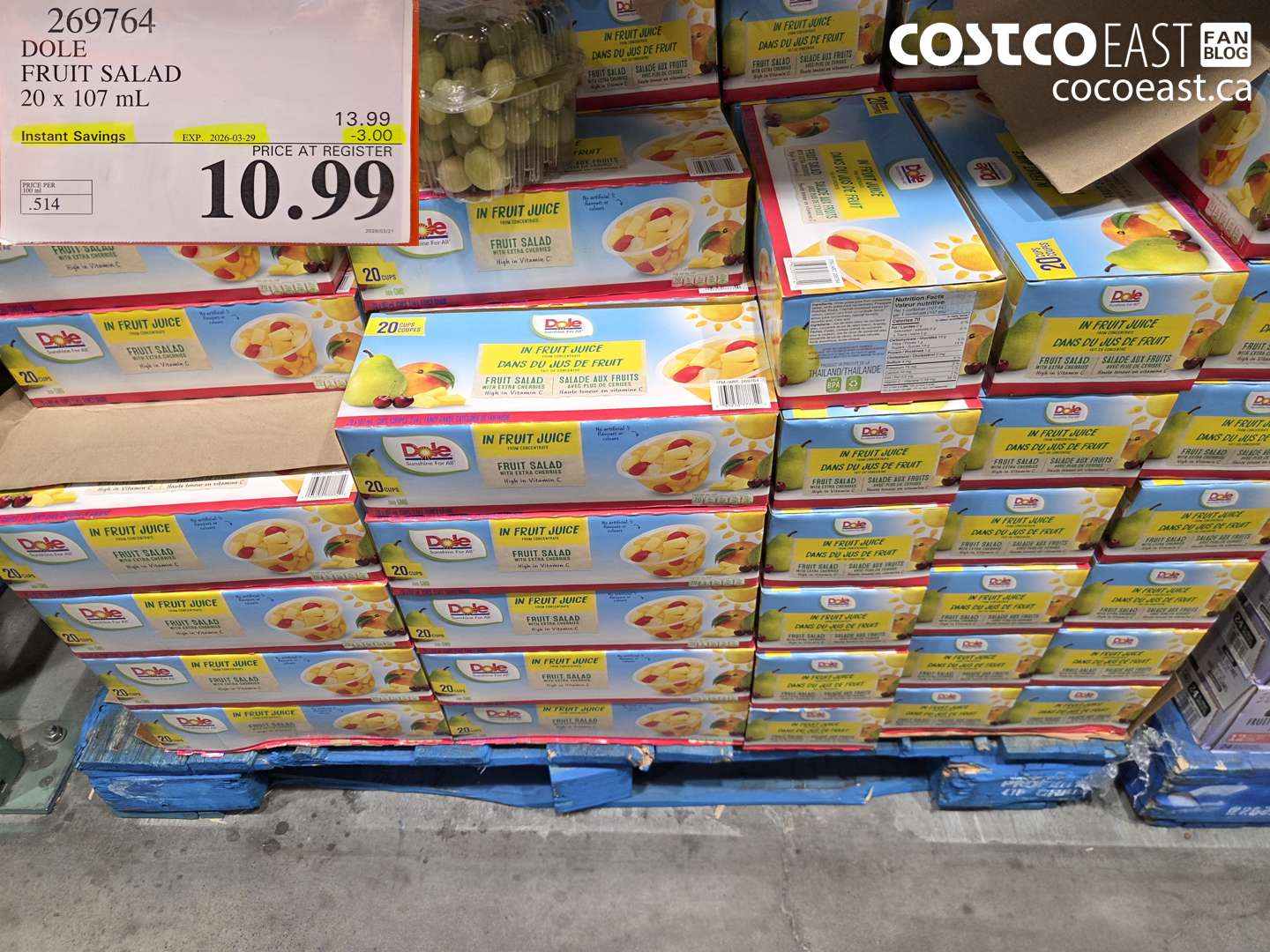 269764 DOLE FRUIT SALAD 20 X 107 ML ($3.00 INSTANT SAVINGS EXPIRES ON 2026-03-29) $10.99