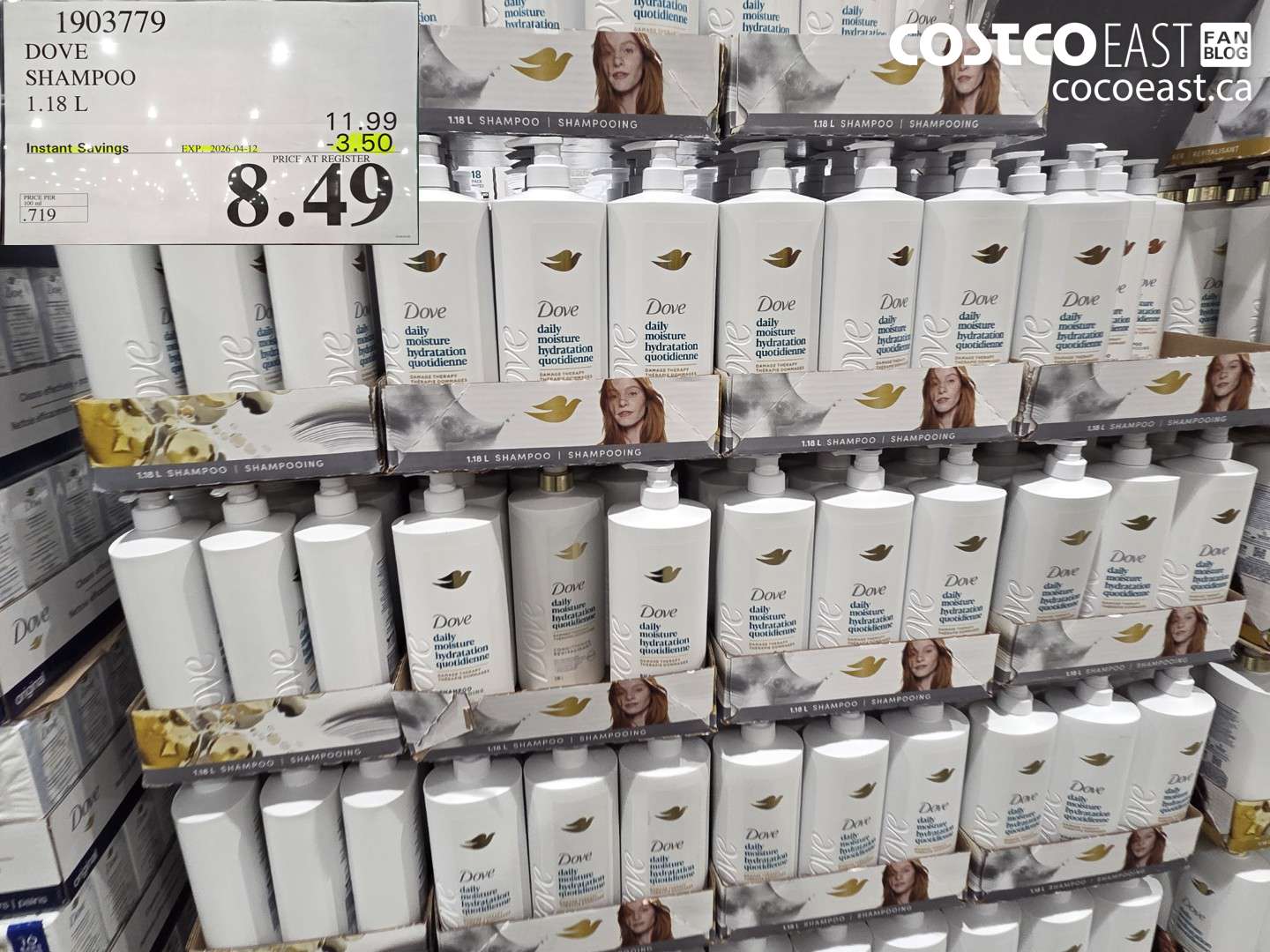 1903779 DOVE SHAMPOO 1.18 L ($3.50 INSTANT SAVINGS EXPIRES ON 2026-04-12) $8.49