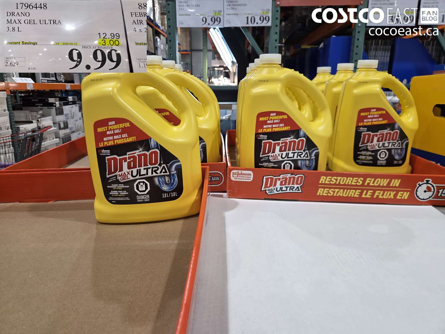 179648 DRANO MAX GEL ULTRA 3.8 L ($3.00 INSTANT SAVINGS EXPIRES ON 2026-04-12) $9.99