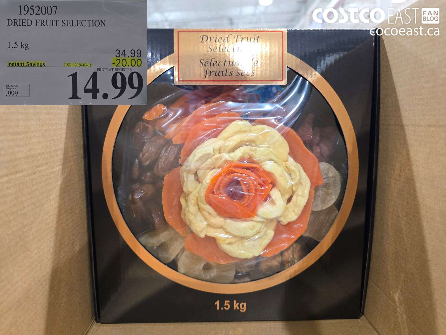 1952007 DRIED FRUIT SELECTION 1.5 KG ($20.00 INSTANT SAVINGS EXPIRES ON 2026-03-15) $14.99