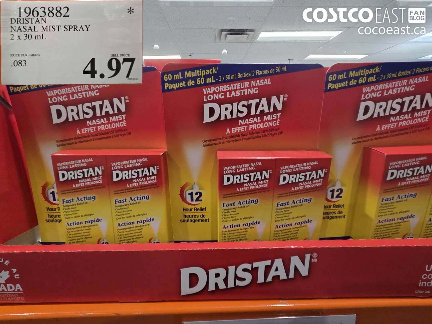 1963882 DRISTAN NASAL MIST SPRAY 2 X 30 ML $4.97