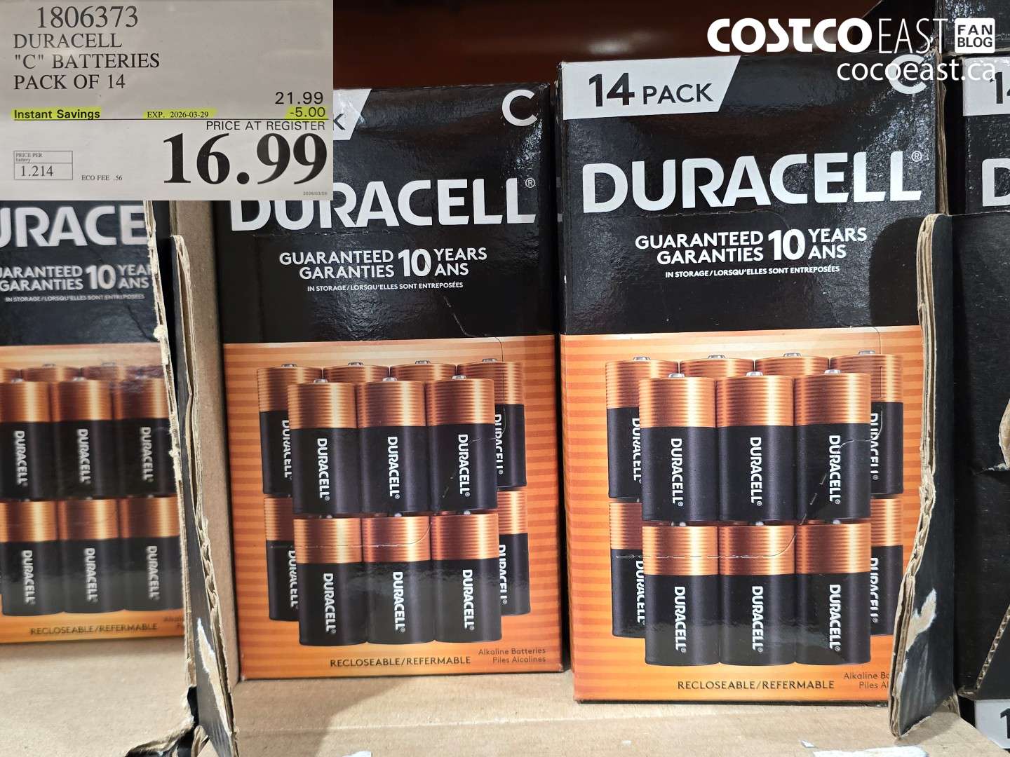 1806373 DURACELL 'C' BATTERIES PACK OF 14 ($5.00 INSTANT SAVINGS EXPIRES ON 2026-03-29) $16.99