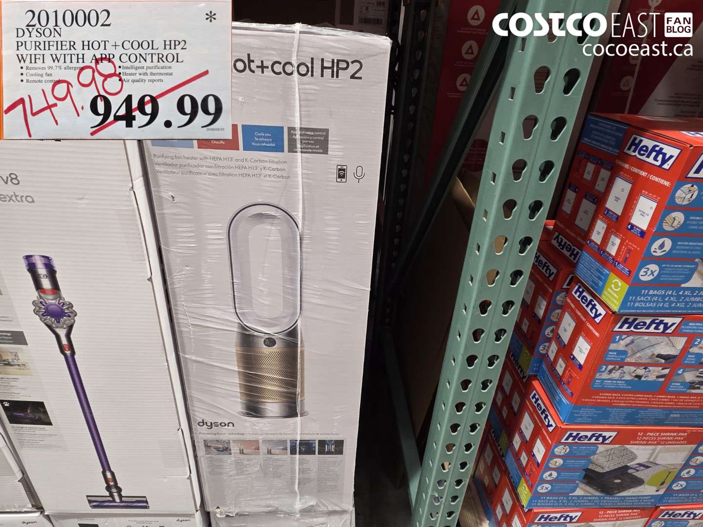 2010002 DYSON PURIFIER HOT + COOL HP2 WIFI WITH APP CONTROL $749.98