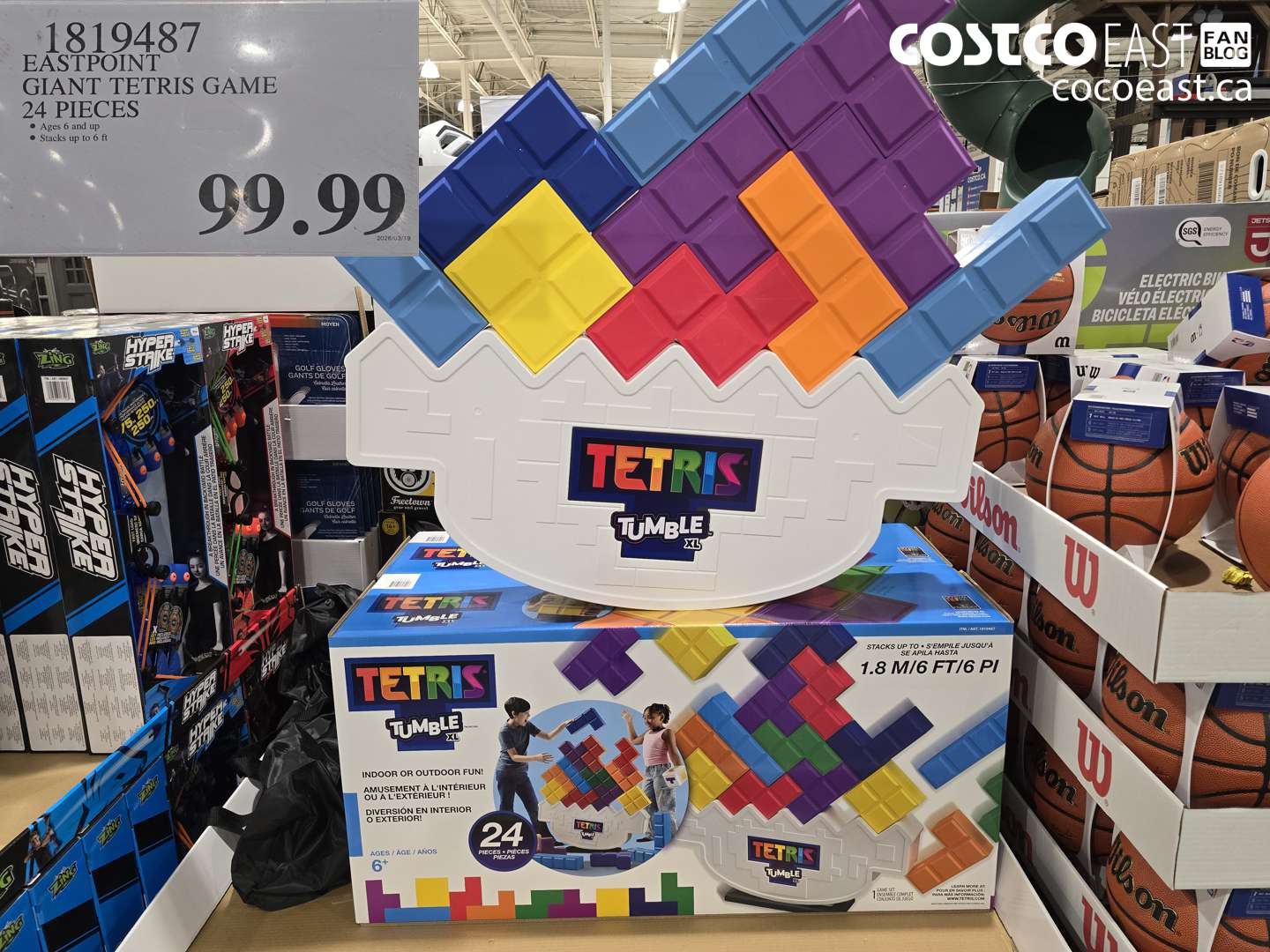 1819487 EASTPOINT GIANT TETRIS GAME 24 PIECES $99.99
