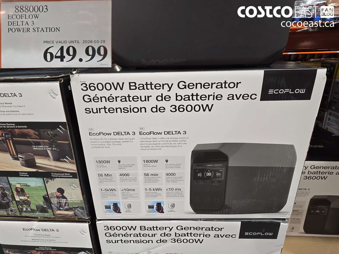 888003 ECOFLOW DELTA 3 POWER STATION $649.99