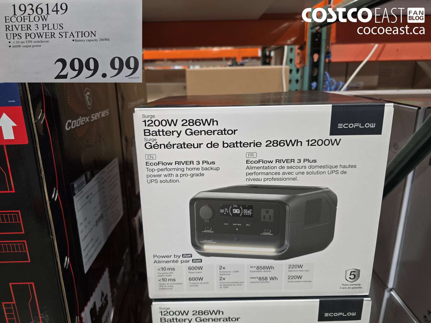 1936149 ECOFLOW RIVER 3 PLUS UPS POWER STATION $299.99