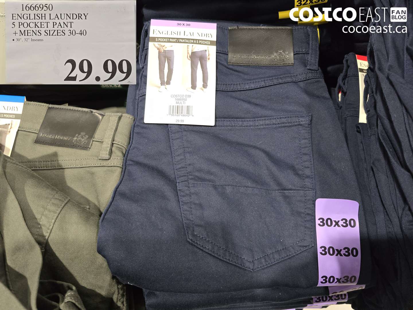 1666950 ENGLISH LAUNDRY 5 POCKET PANT + MENS SIZES 30-40 $29.99