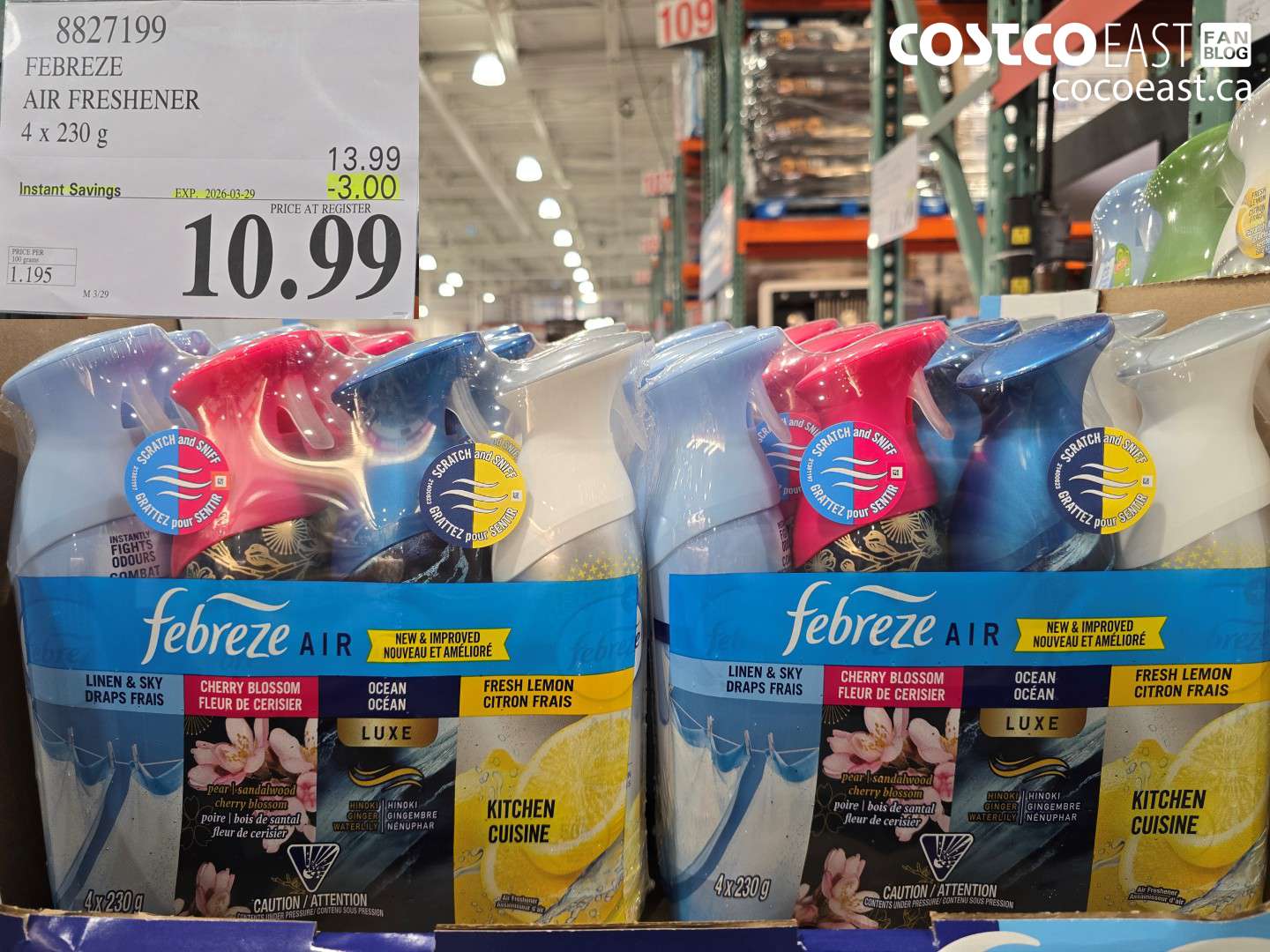 8827199 FEBREZE AIR FRESHENER 4 X 230 G ($3.00 INSTANT SAVINGS EXPIRES ON 2026-03-29) $10.99