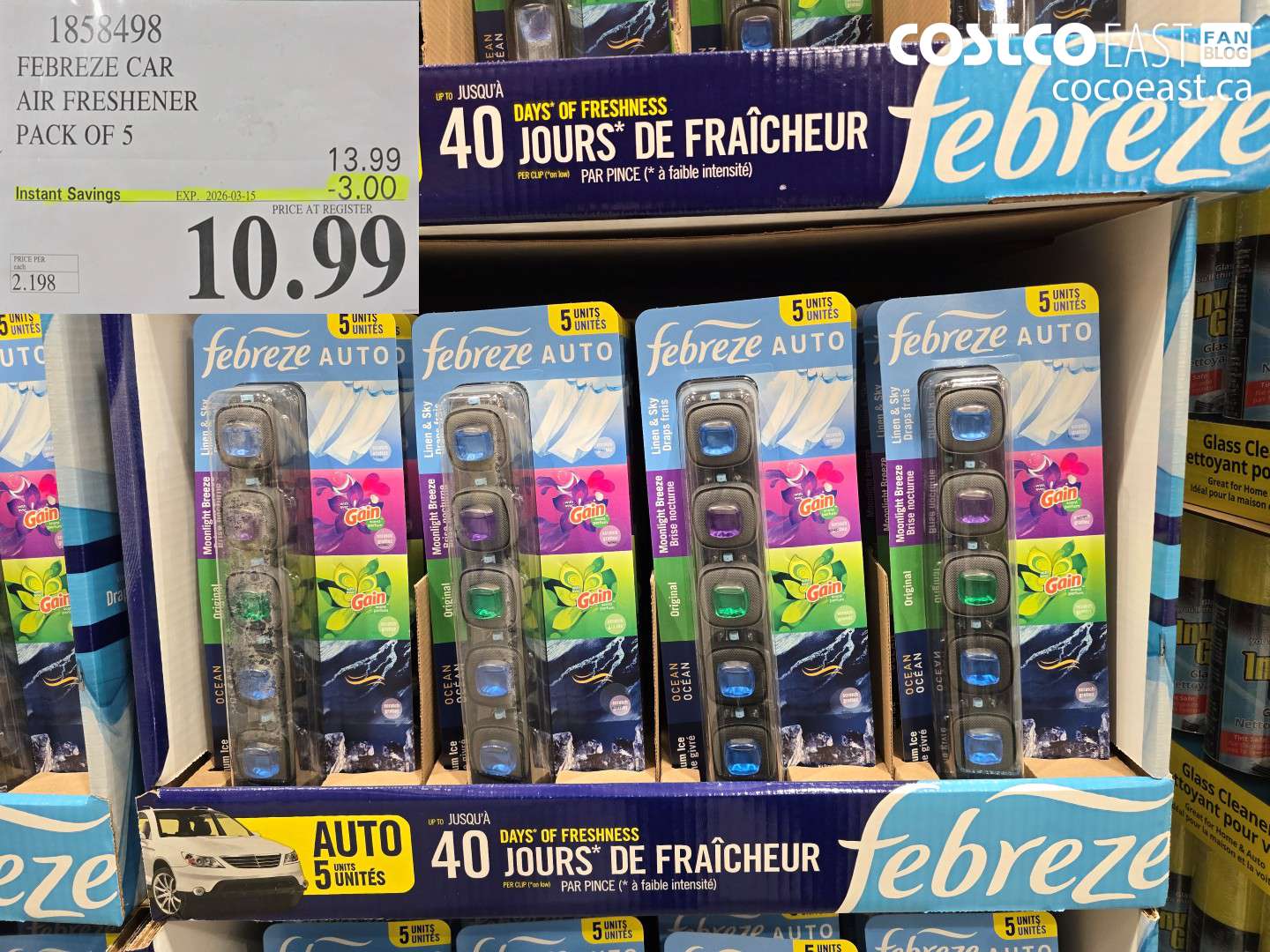 1858498 FEBREZE CAR AIR FRESHENER PACK OF 5 ($3.00 INSTANT SAVINGS EXPIRES ON 2026-03-15) $10.99