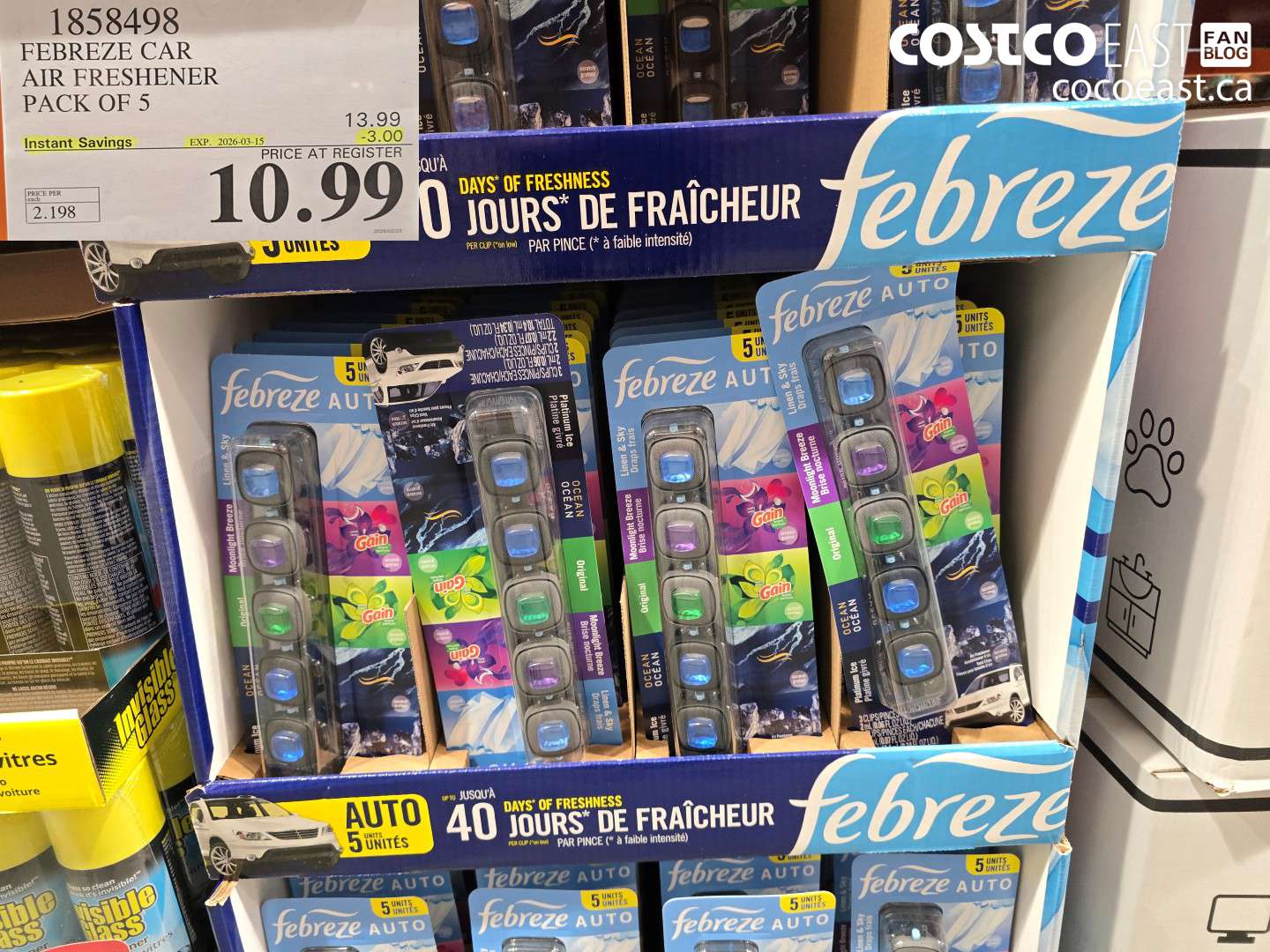 1858498 FEBREZE CAR AIR FRESHENER PACK OF 5 ($3.00 INSTANT SAVINGS EXPIRES ON 2026-03-15) $10.99