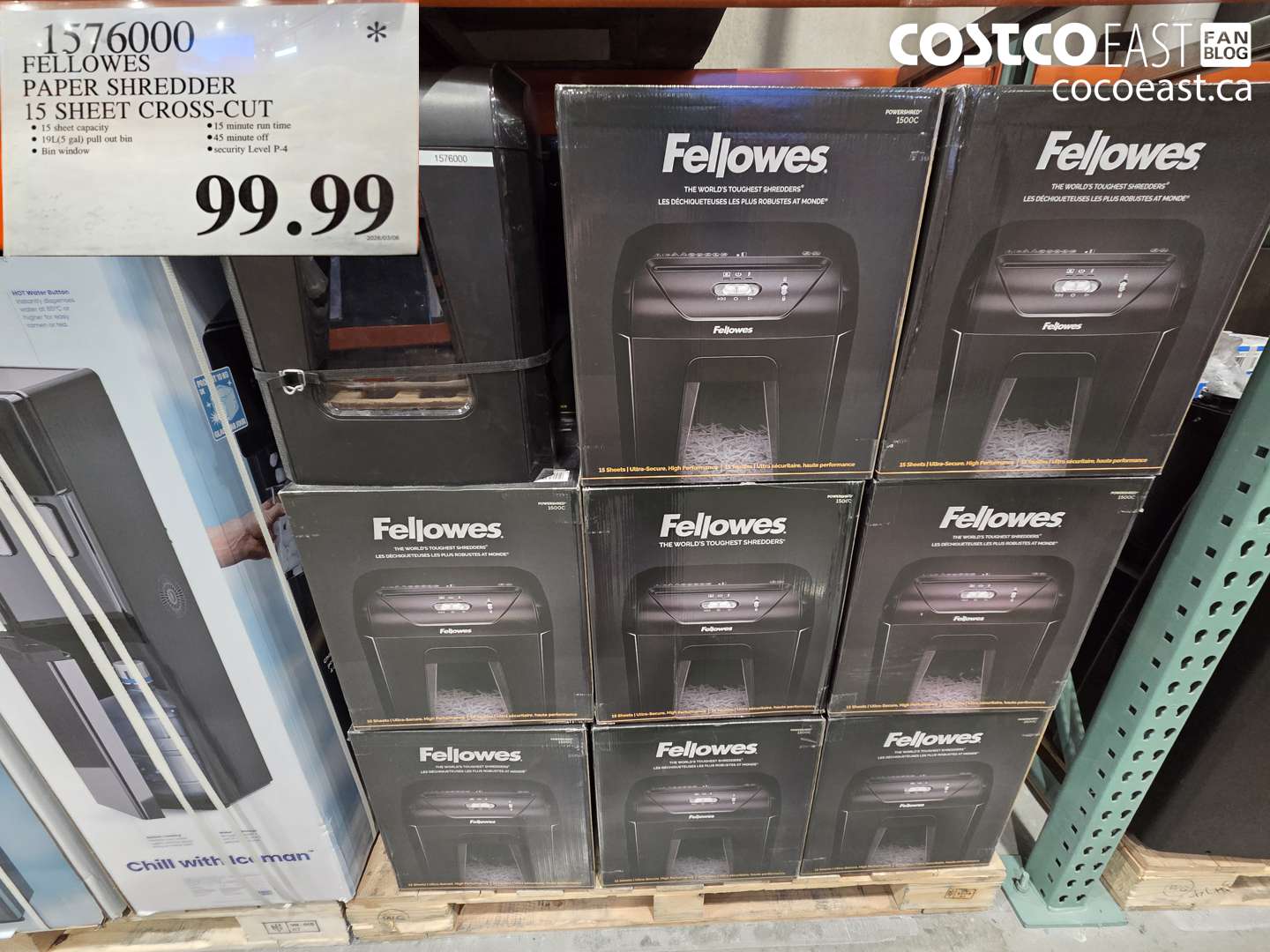 1576000 FELLOWES PAPER SHREDDER 15 SHEET CROSS-CUT $99.99