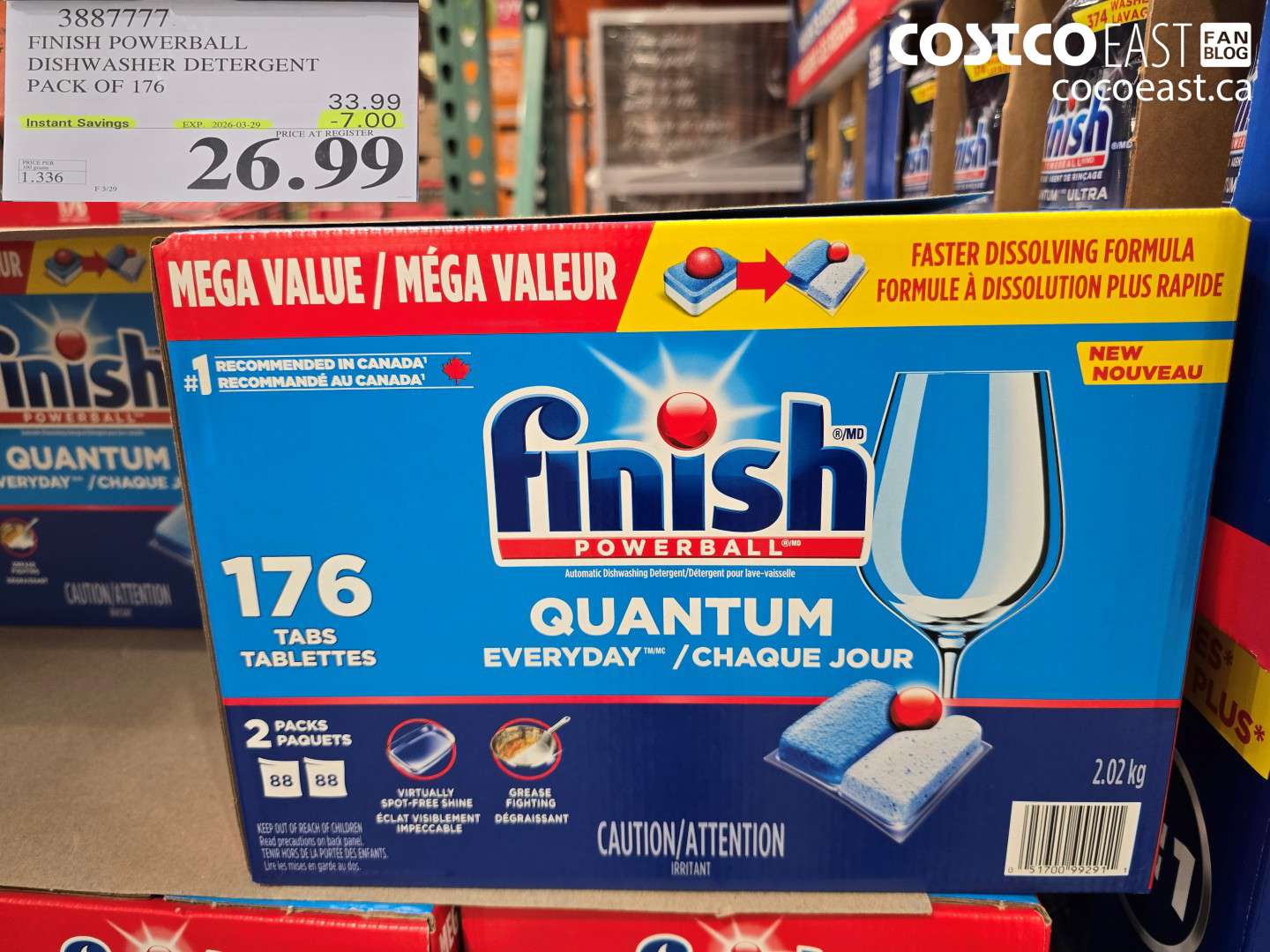 3887777 FINISH POWERBALL DISHWASHER DETERGENT PACK OF 176 ($7.00 INSTANT SAVINGS EXPIRES ON 2026-03-29) $26.99