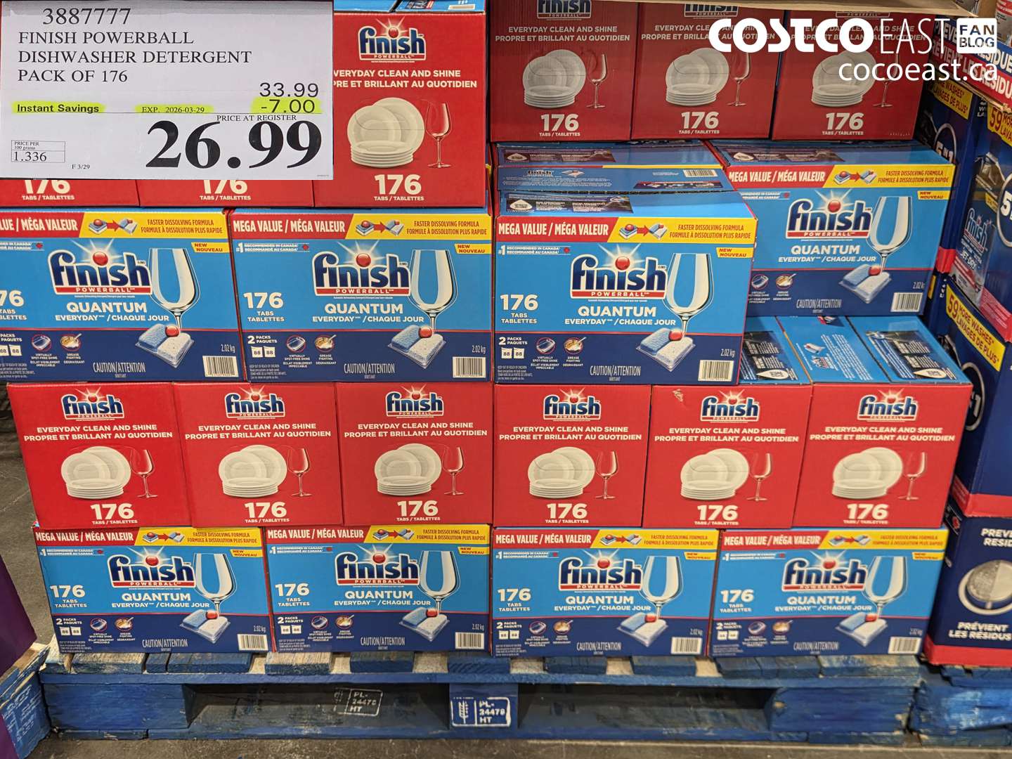 3887777 FINISH POWERBALL DISHWASHER DETERGENT PACK OF 176 ($7.00 INSTANT SAVINGS EXPIRES ON 2026-03-29) $26.99