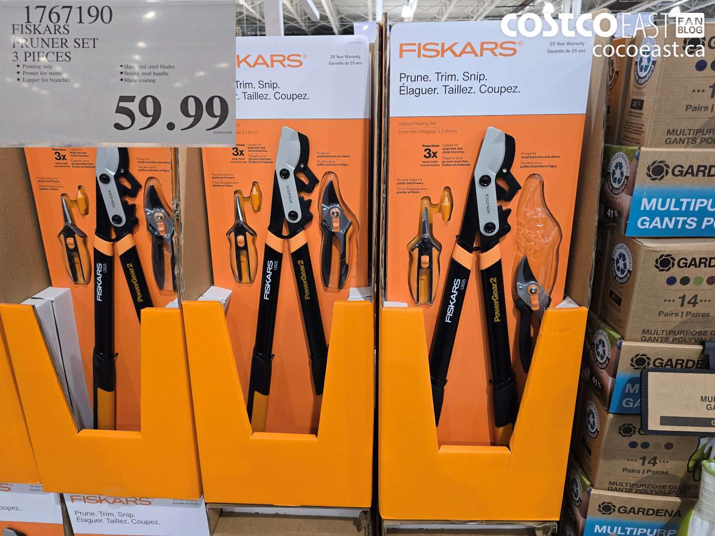 1767190 FISKARS PRUNER SET 3 PIECES $59.99