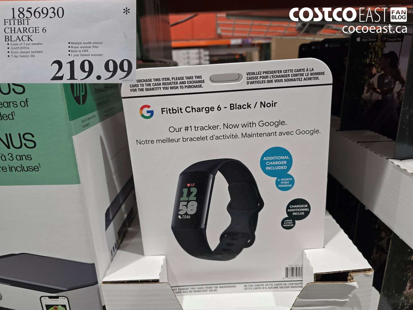 1856930 FITBIT CHARGE 6 BLACK $219.99