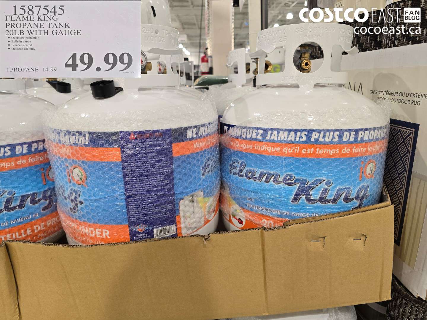 1587545 FLAME KING PROPANE TANK 20LB WITH GAUGE $49.99