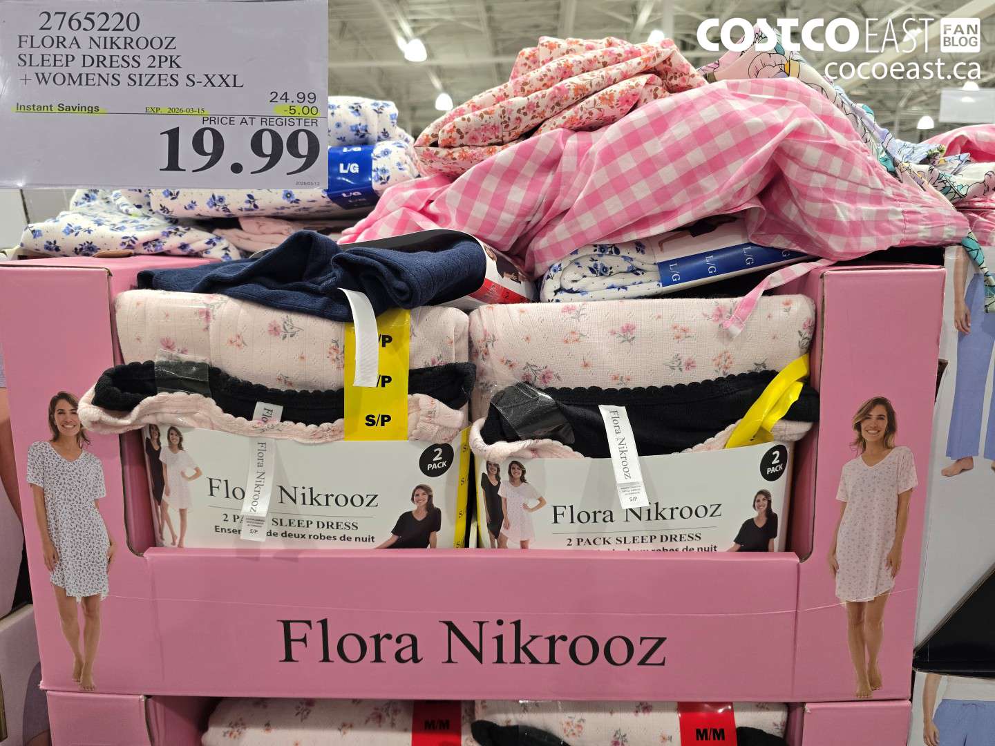 2765220 FLORA NIKROOZ SLEEP DRESS 2PK + WOMENS SIZES S-XXL ($5.00 INSTANT SAVINGS EXPIRES ON 2026-03-15) $19.99