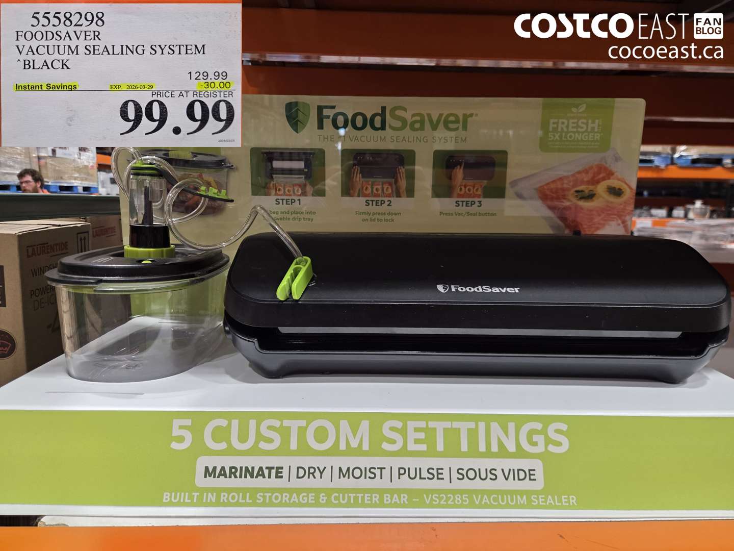 55558298 FOOD SAVER VACUUM SEALING SYSTEM BLACK ($30.00 INSTANT SAVINGS EXPIRES ON 2026-03-29) $99.99