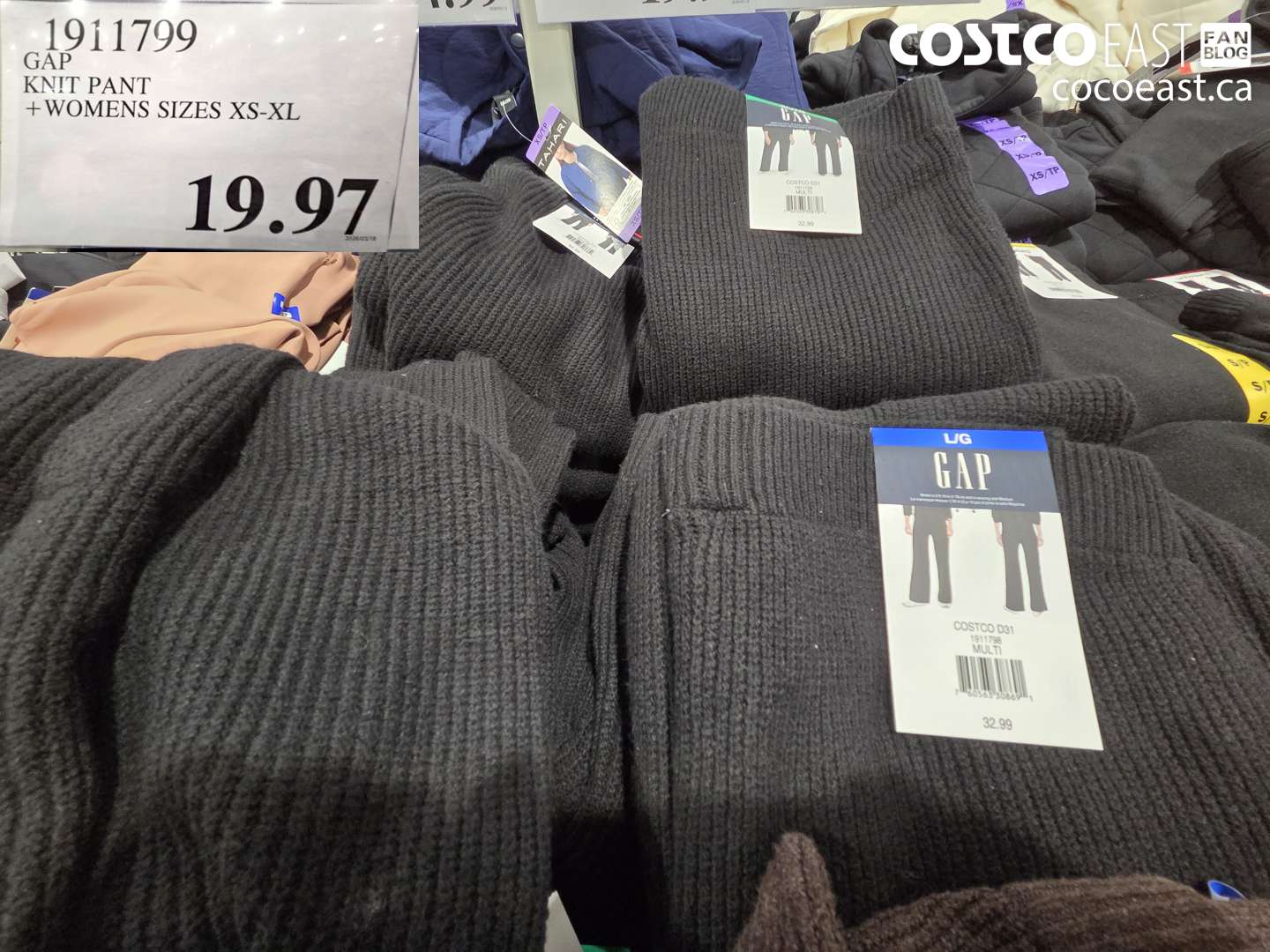 1911799 GAP KNIT PANT + WOMENS SIZES XS-XL $19.97