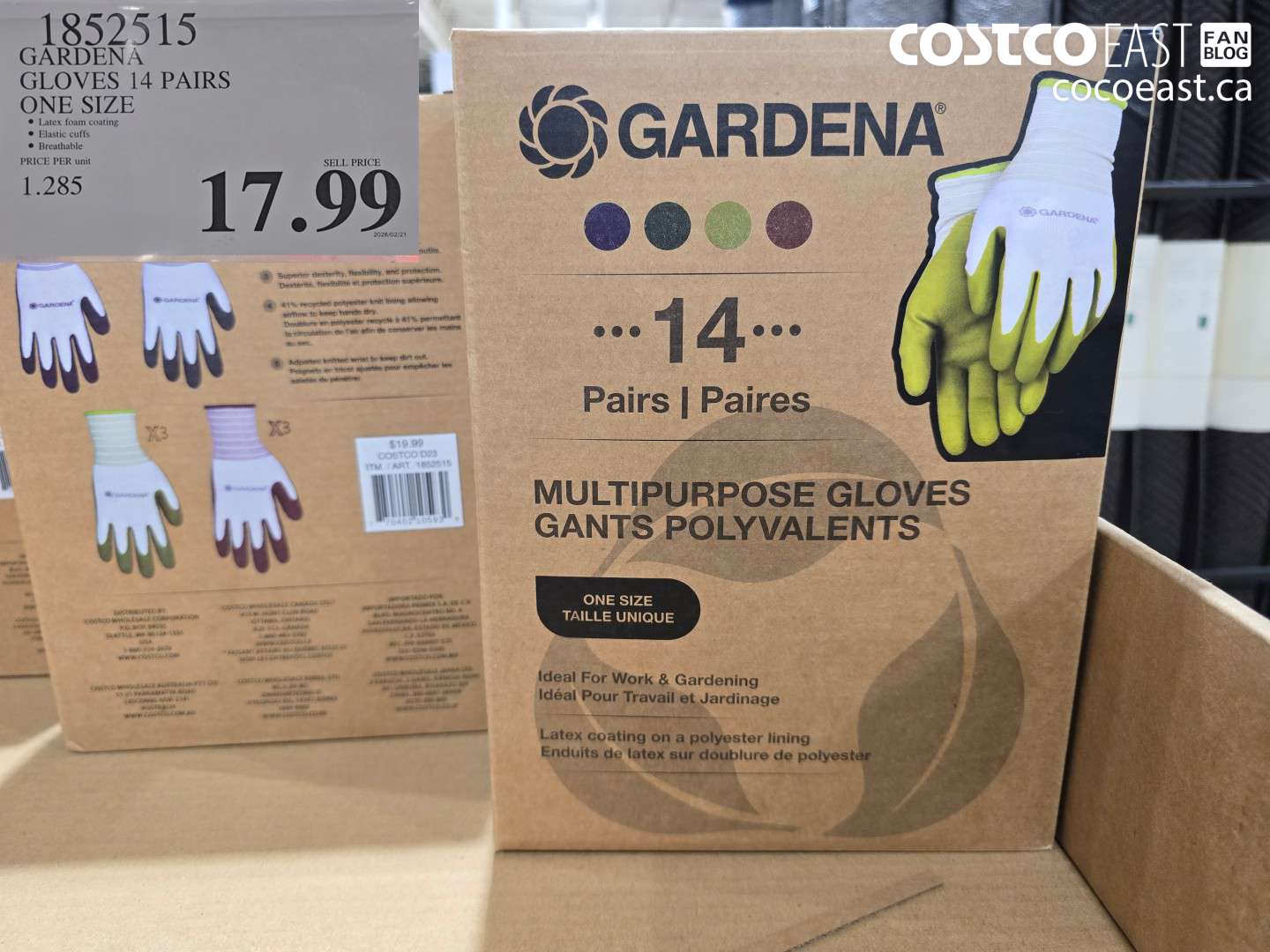 1852515 GARDENA GLOVES 14 PAIRS ONE SIZE $17.99