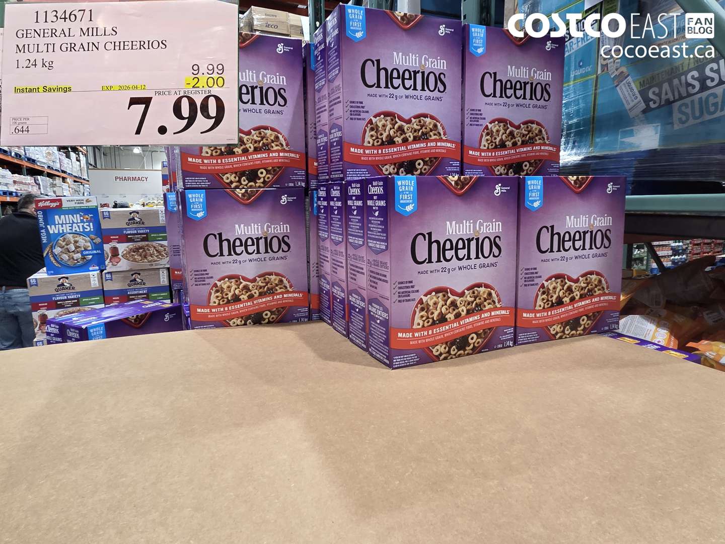 1134671 GENERAL MILLS MULTI GRAIN CHEERIOS 1.24 KG ($2.00 INSTANT SAVINGS EXPIRES ON 2026-04-12) $7.99